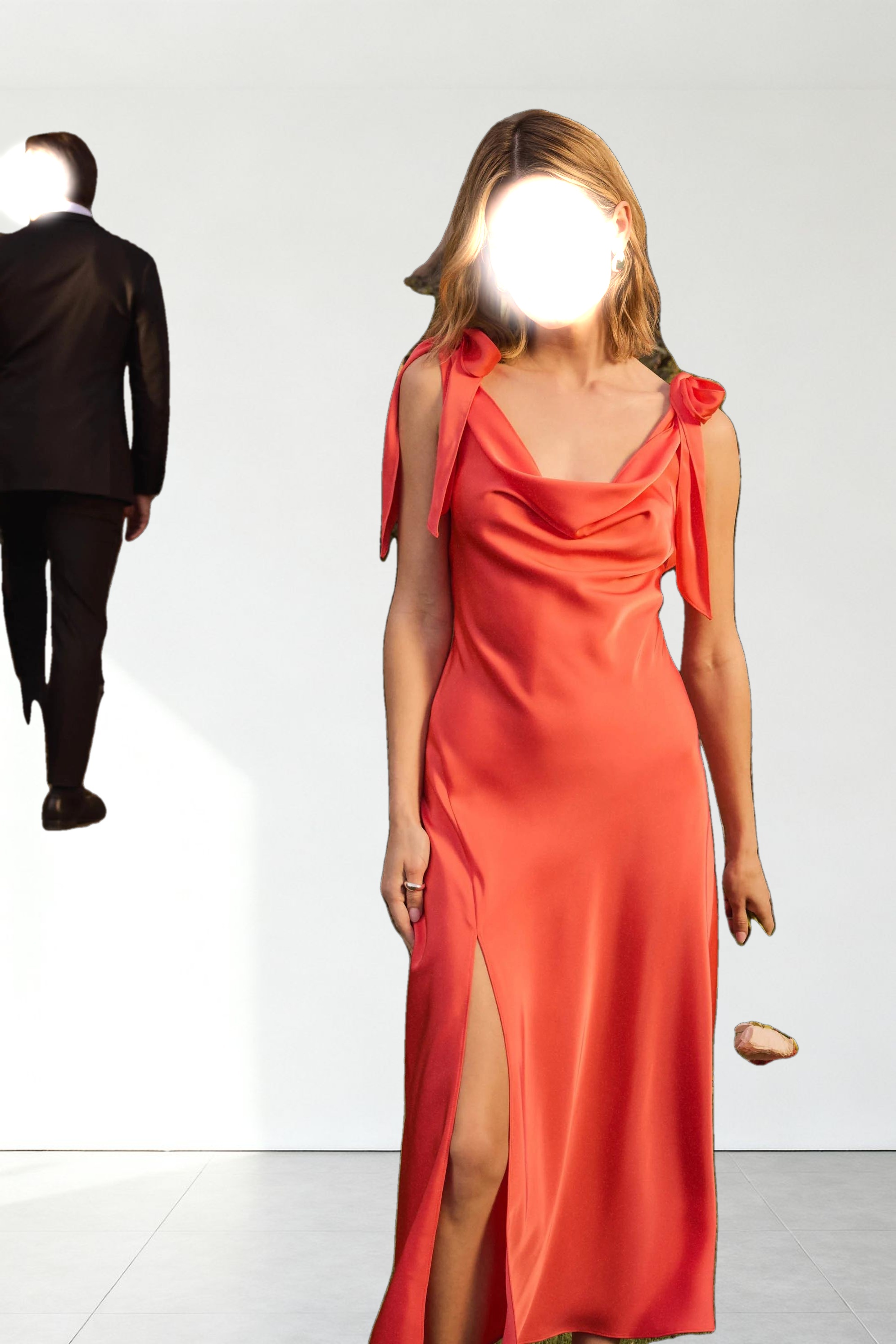 Allexina Satin Midi Dress