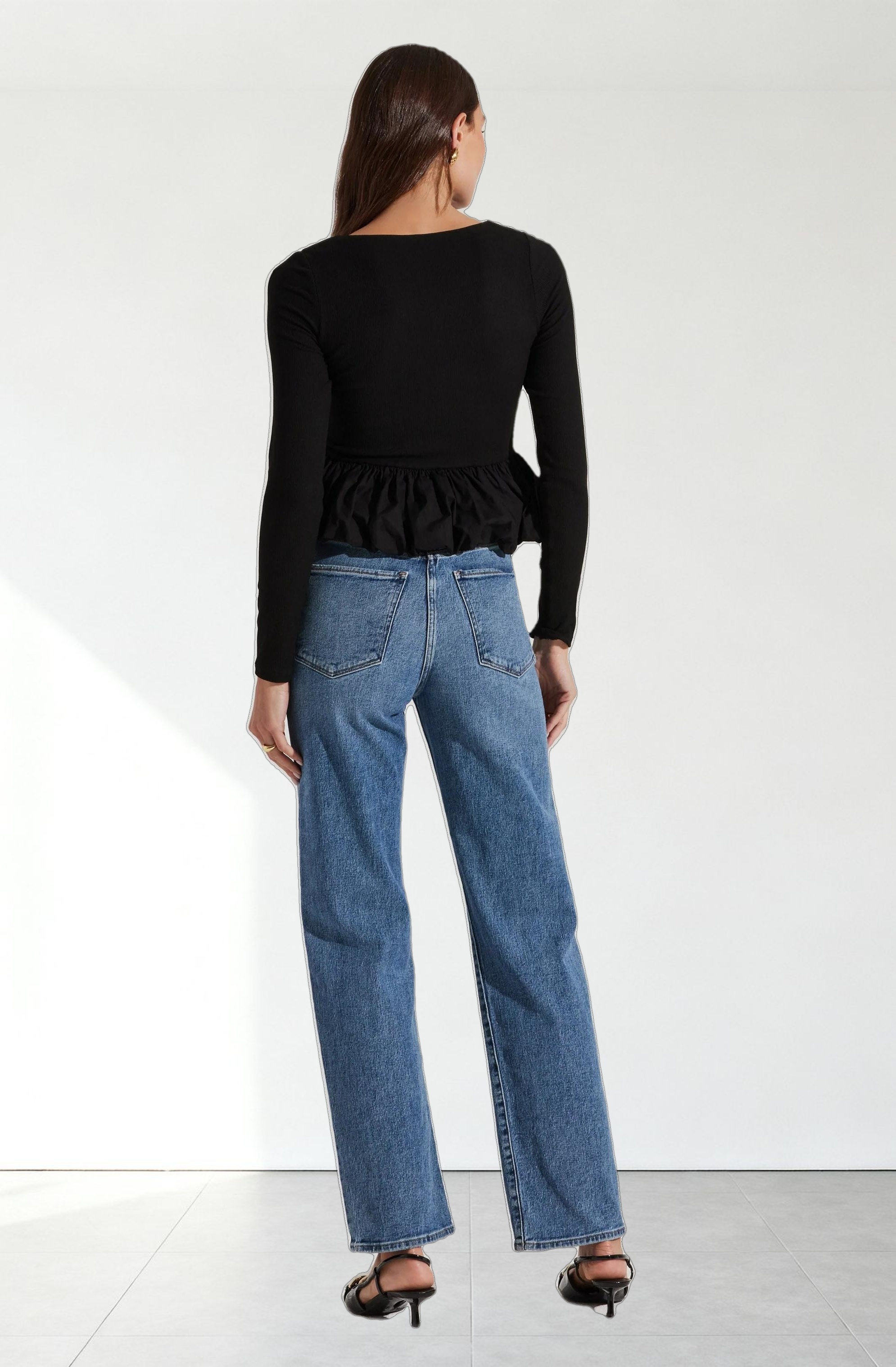 Bubble Hem Peplum Top