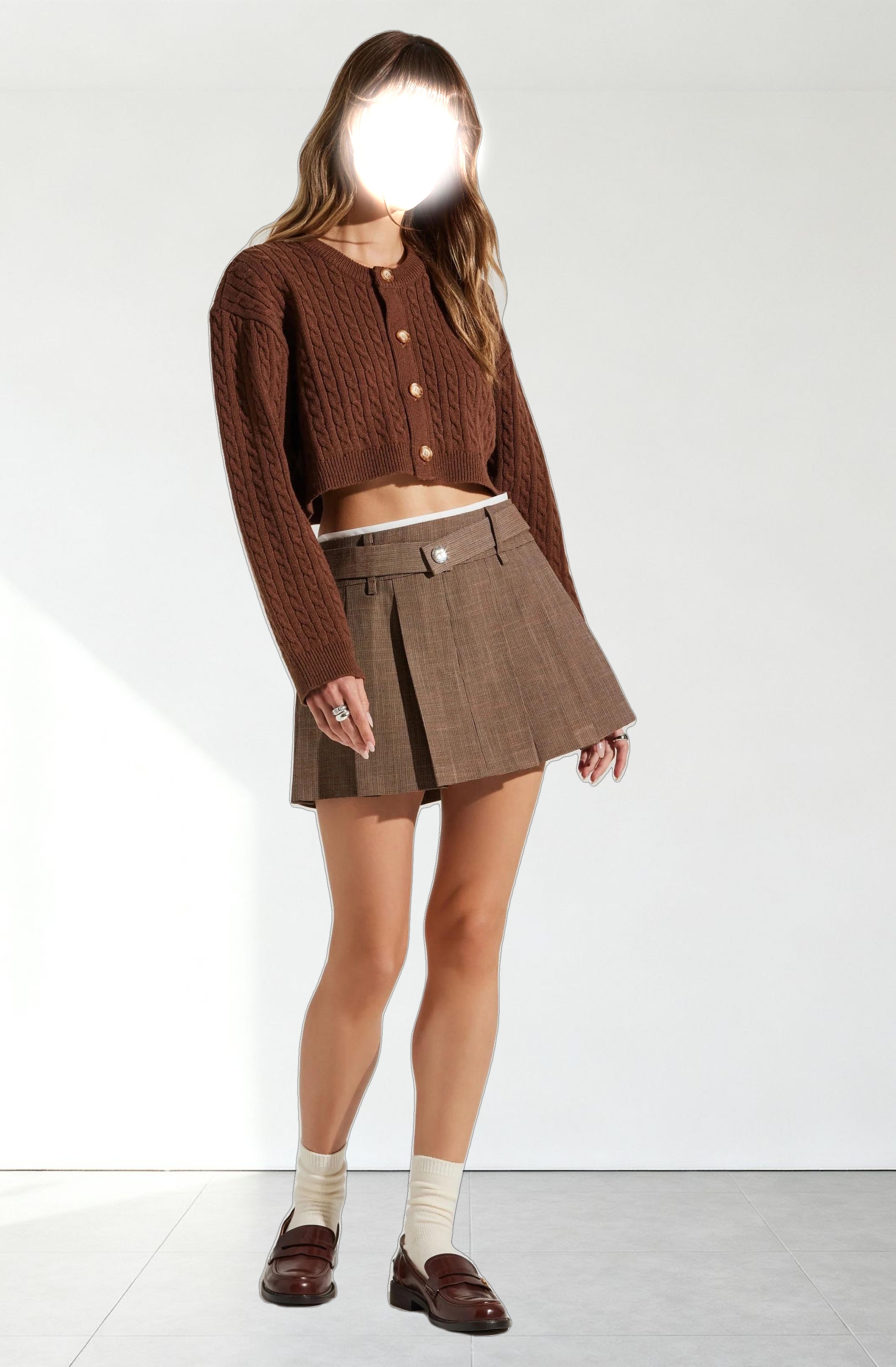 Sebille Cropped Cable Cardigan