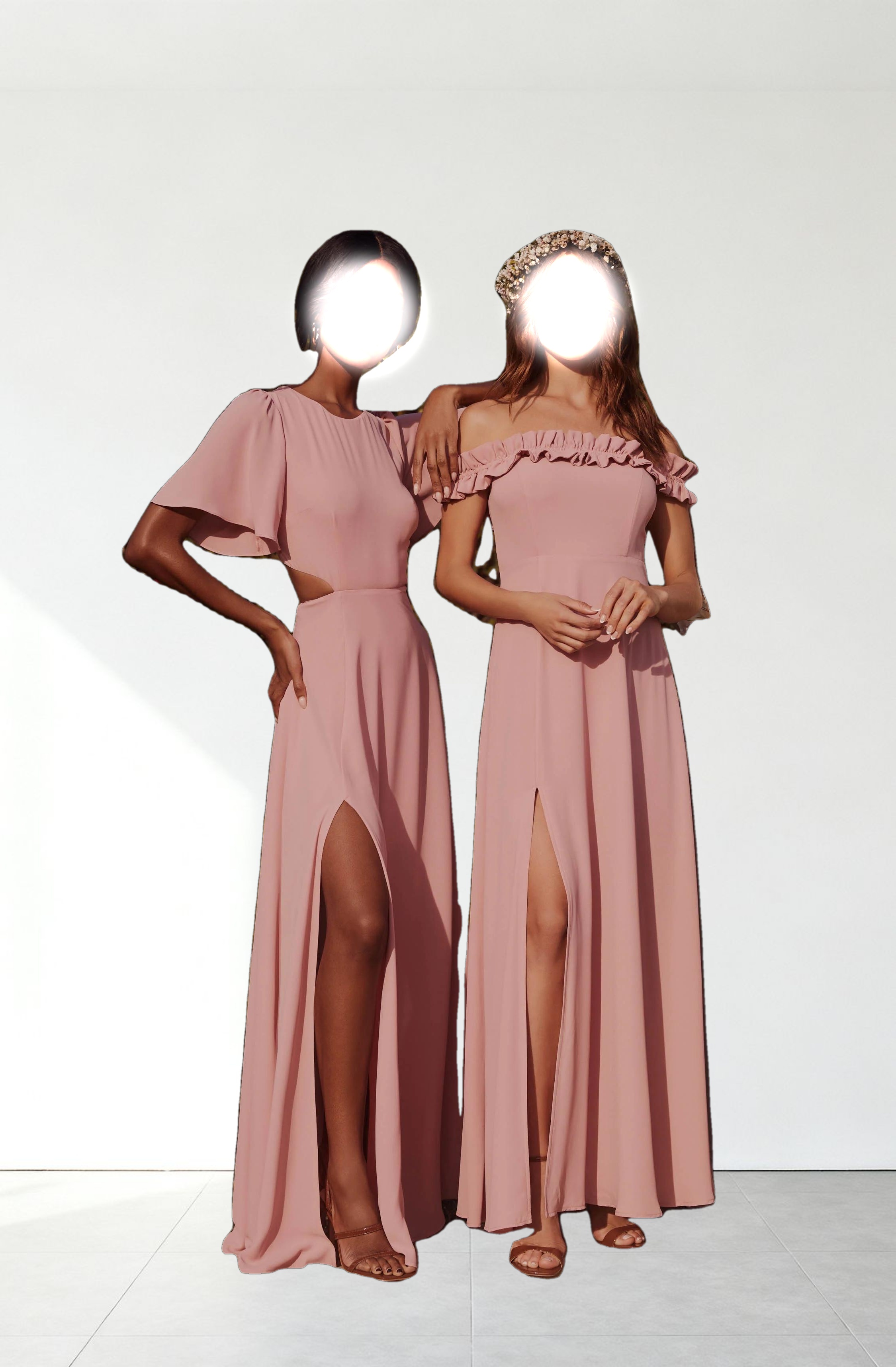 Katrina Flutter Sleeve Back Cutout Maxi Dress