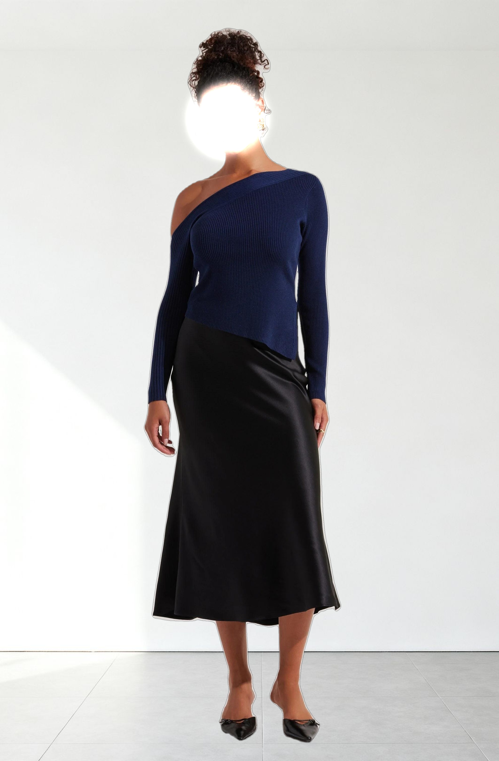 Aldari Off Shoulder Ribbed Sweater