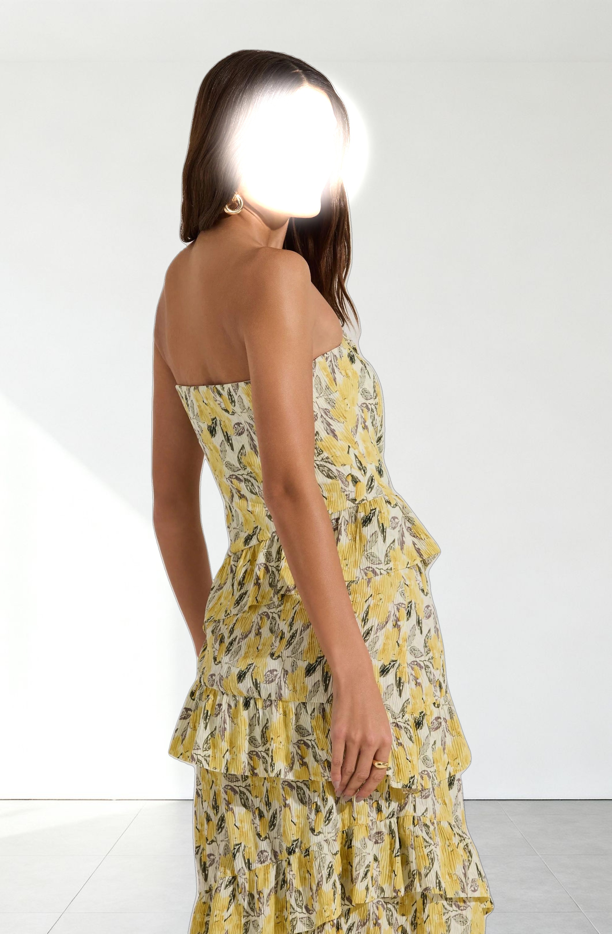 Asymmetrical Tiered Ruffle Midi Dress