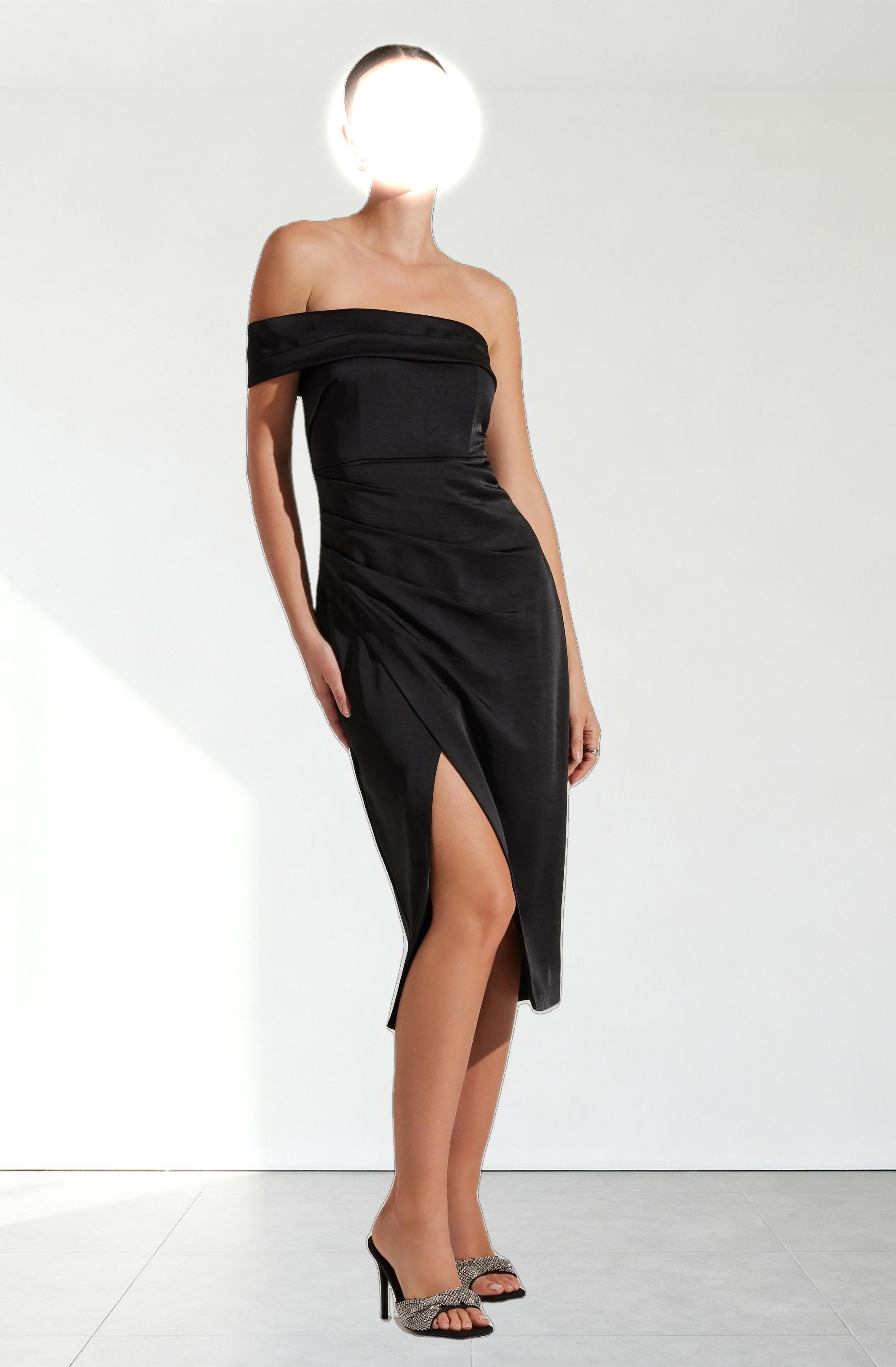 Gwyneria Off Shoulder Midi Dress