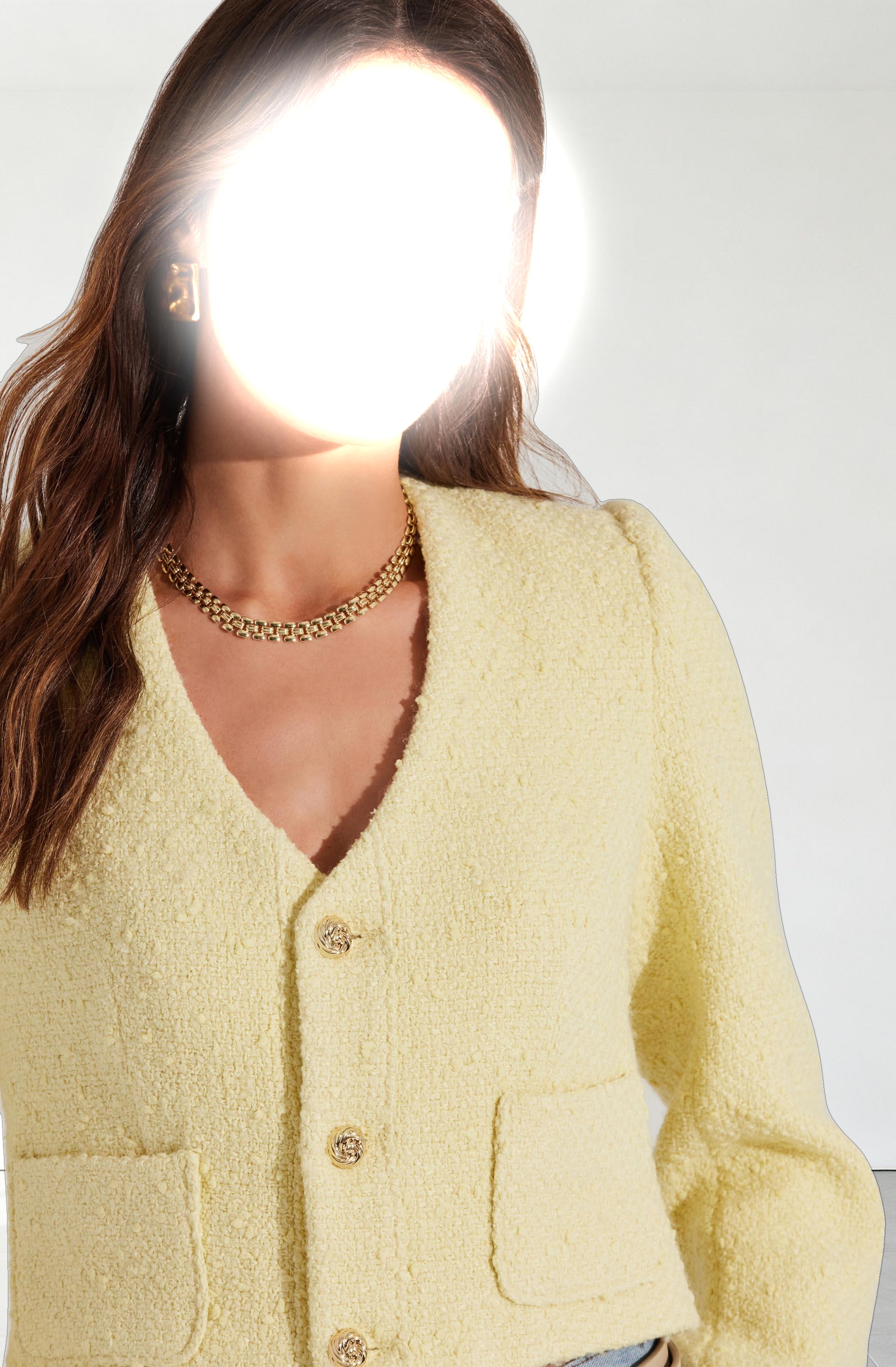 Marleigh V-Neck Tweed Jacket