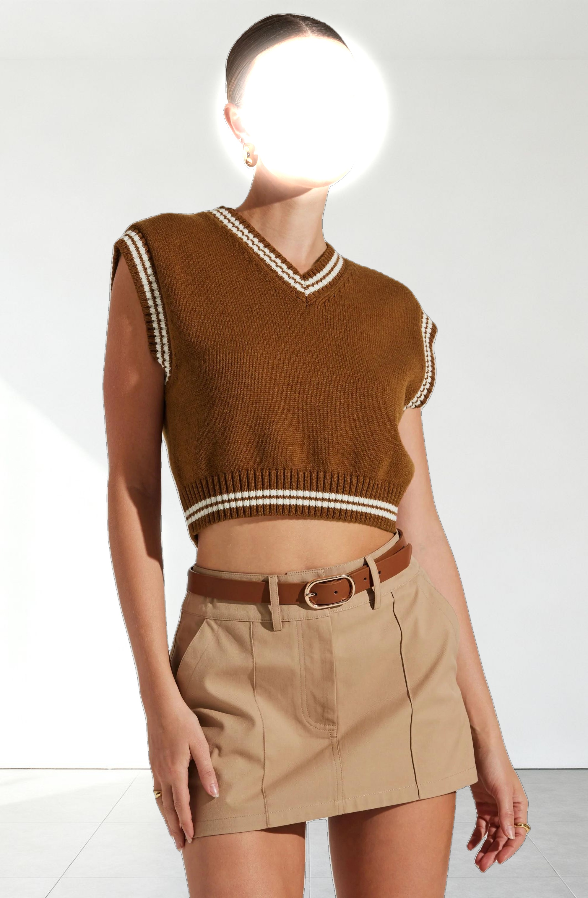 Kirby V-Neck Cropped Sweater Vest