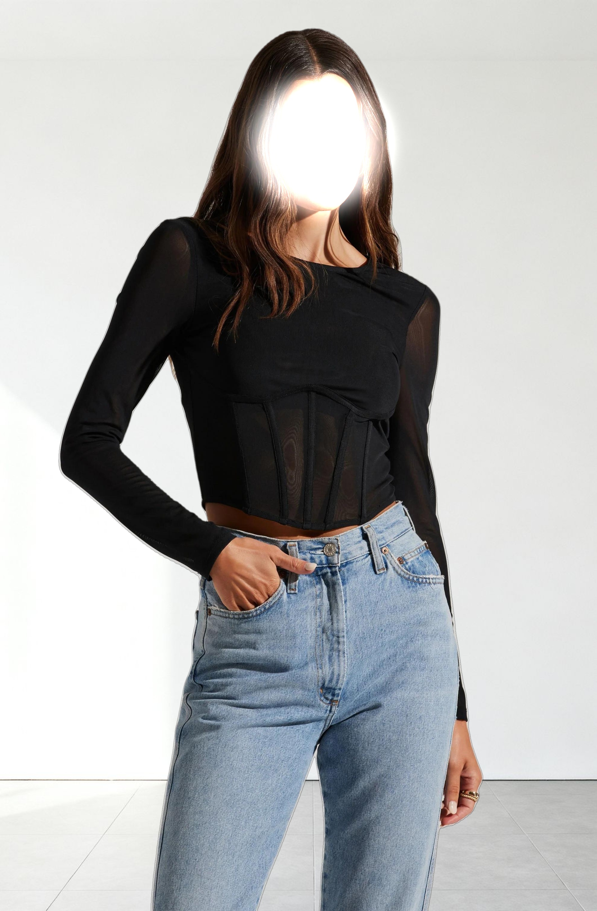Kezia Corset Long Sleeve Top