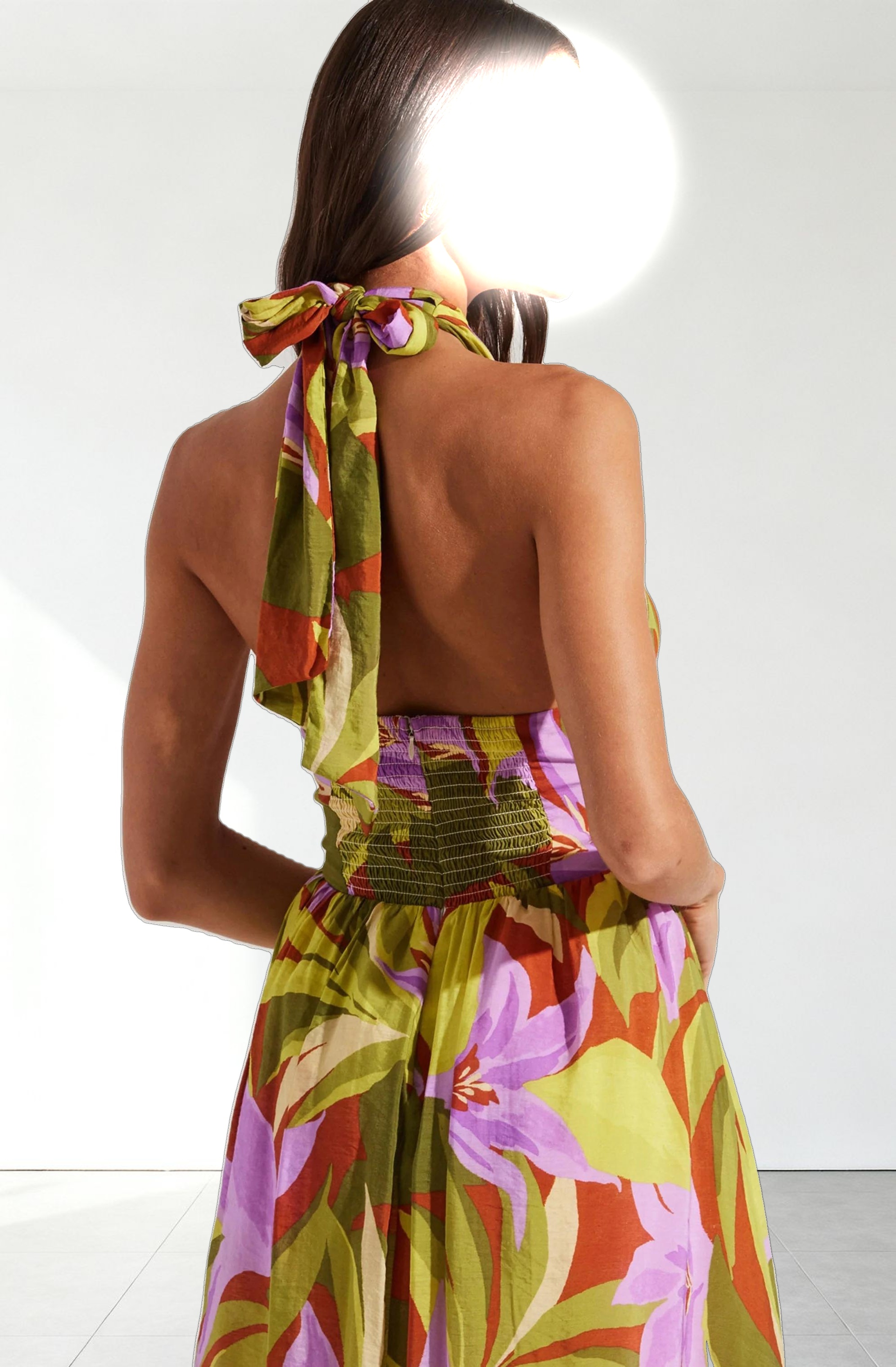 Kalia Crossover Halter Midi Dress