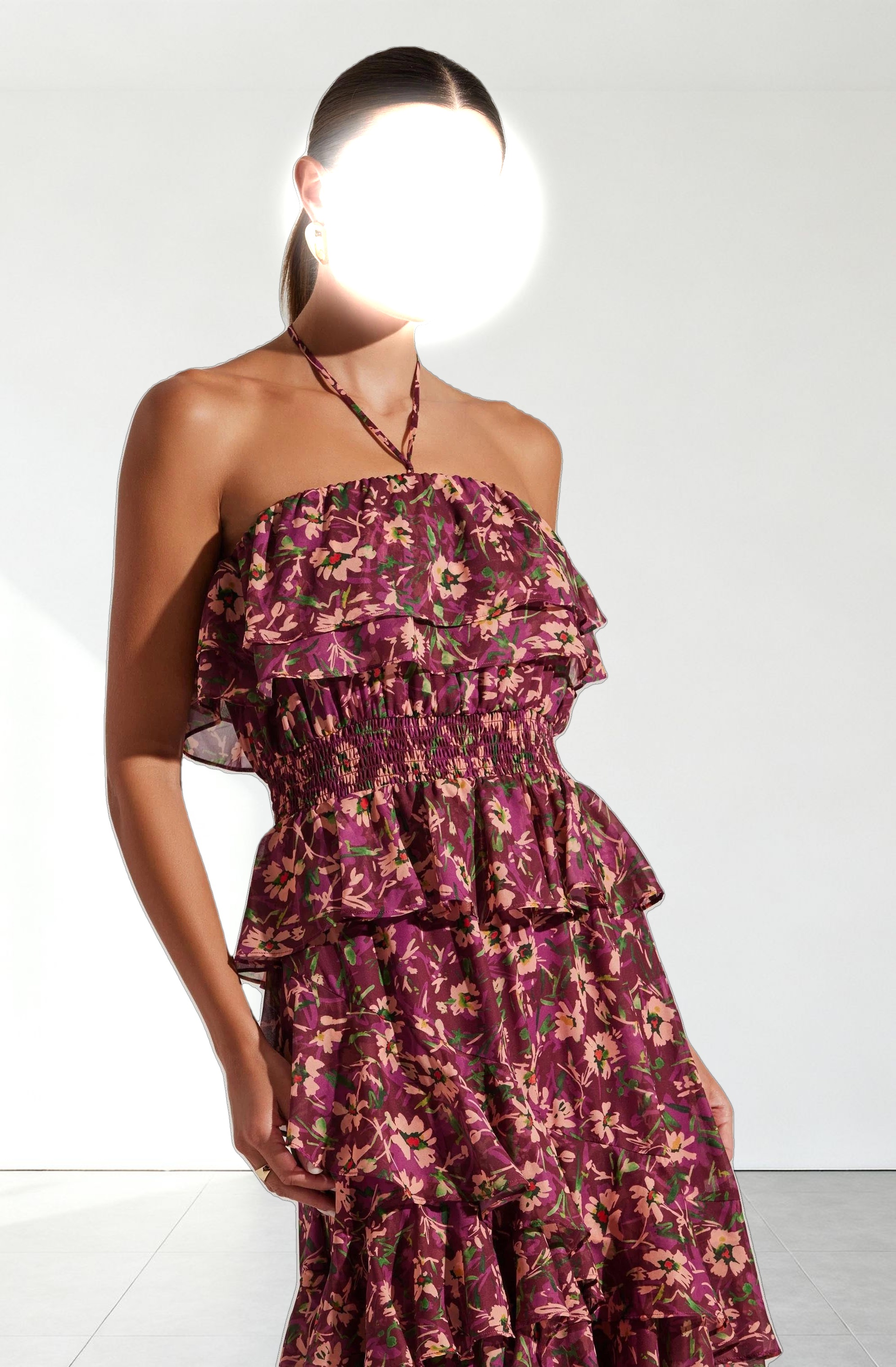 Elena Floral Halter Maxi Dress