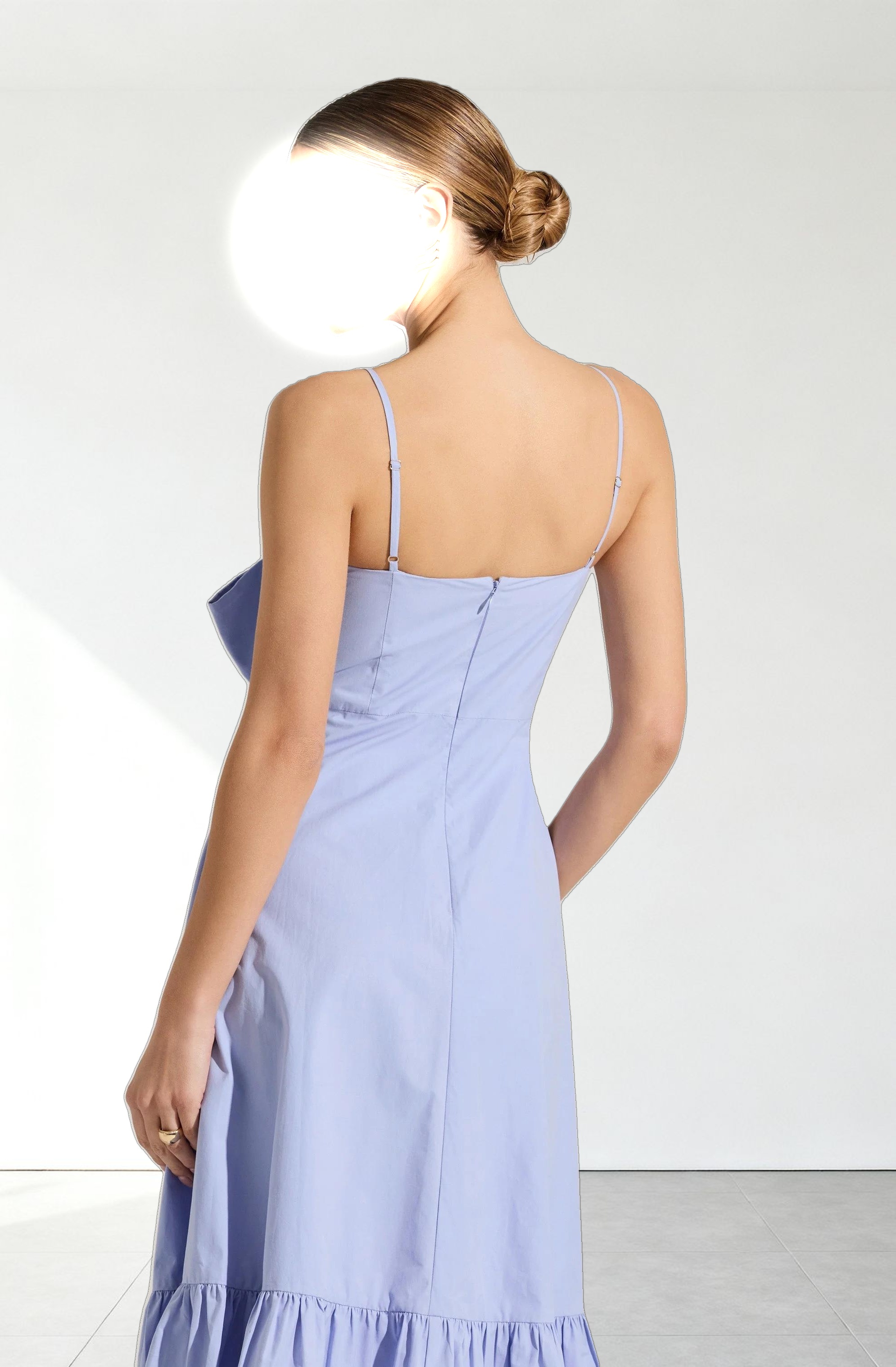 Asymmetrical Bow Midi Dress