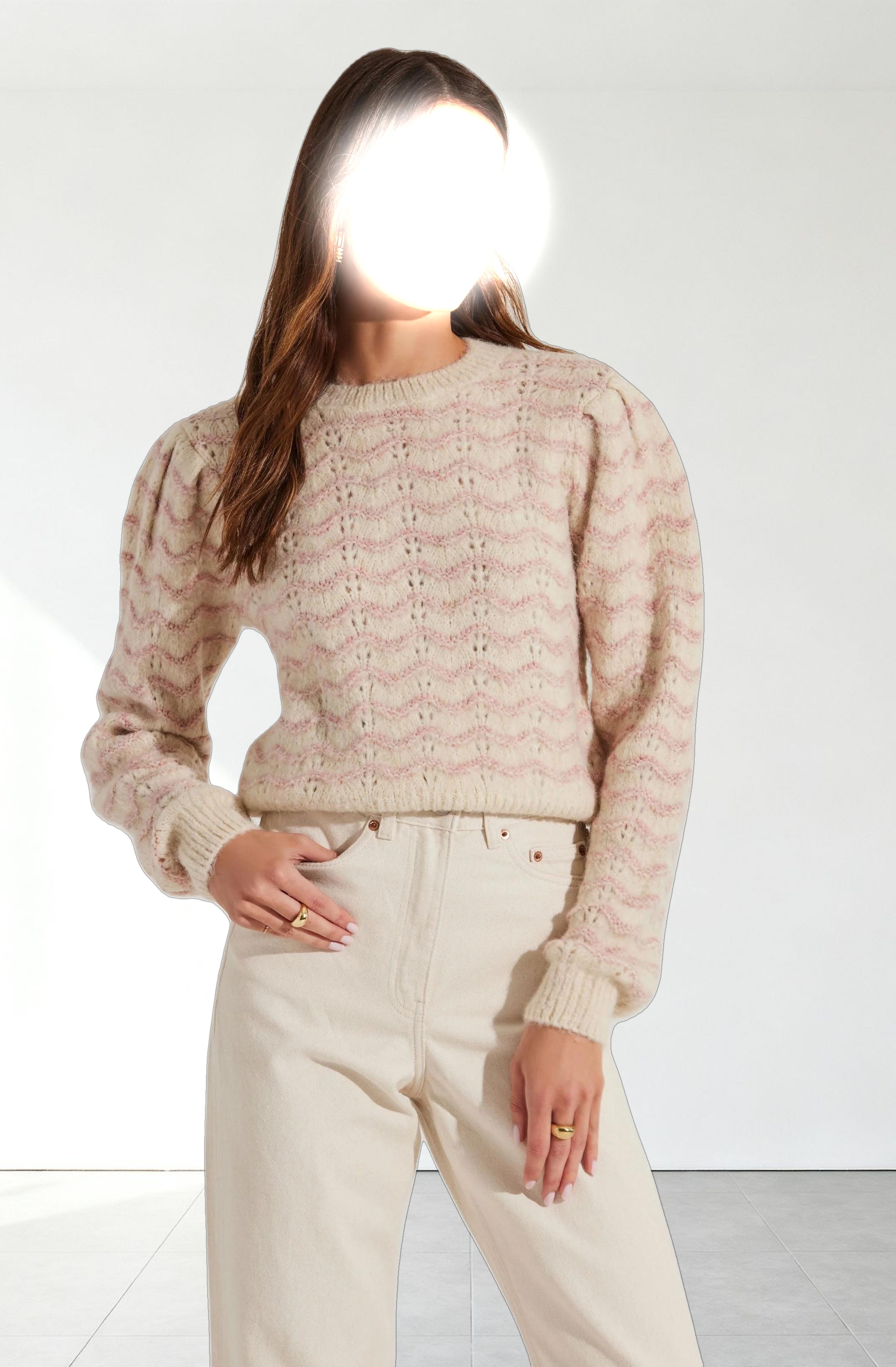 Jaylani Striped Pointelle Sweater