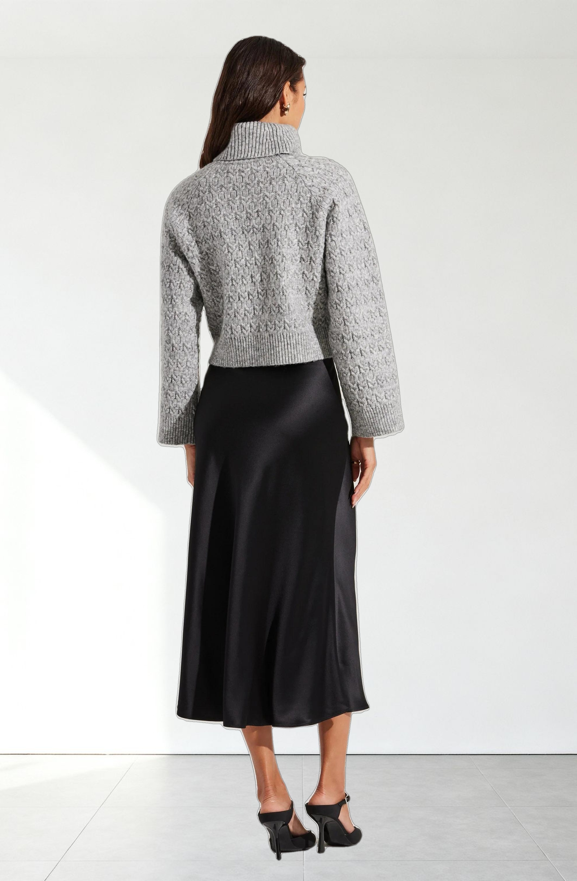 Textured Boxy Turtleneck Sweater