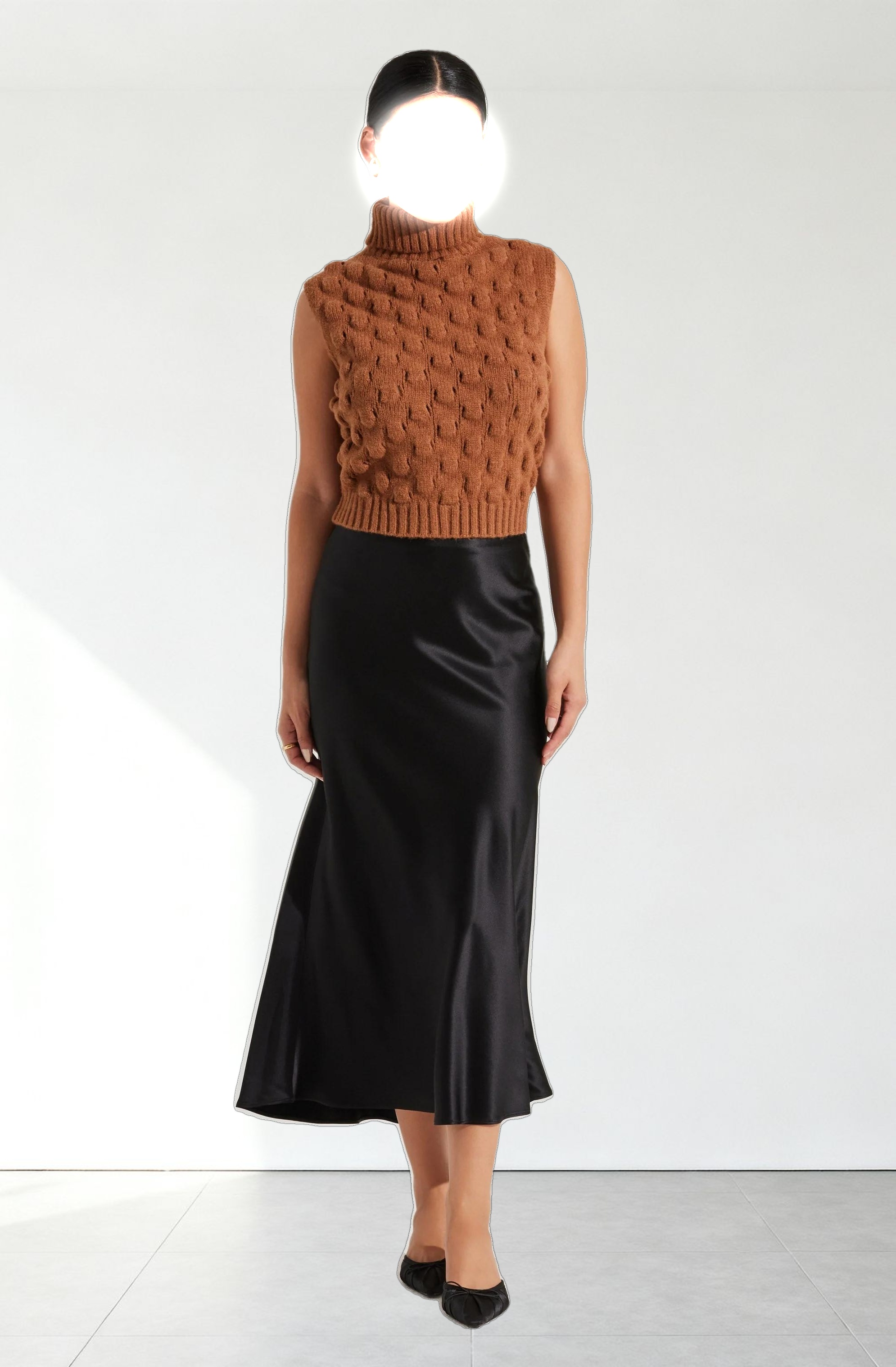 Textured Turtleneck Sweater Vest