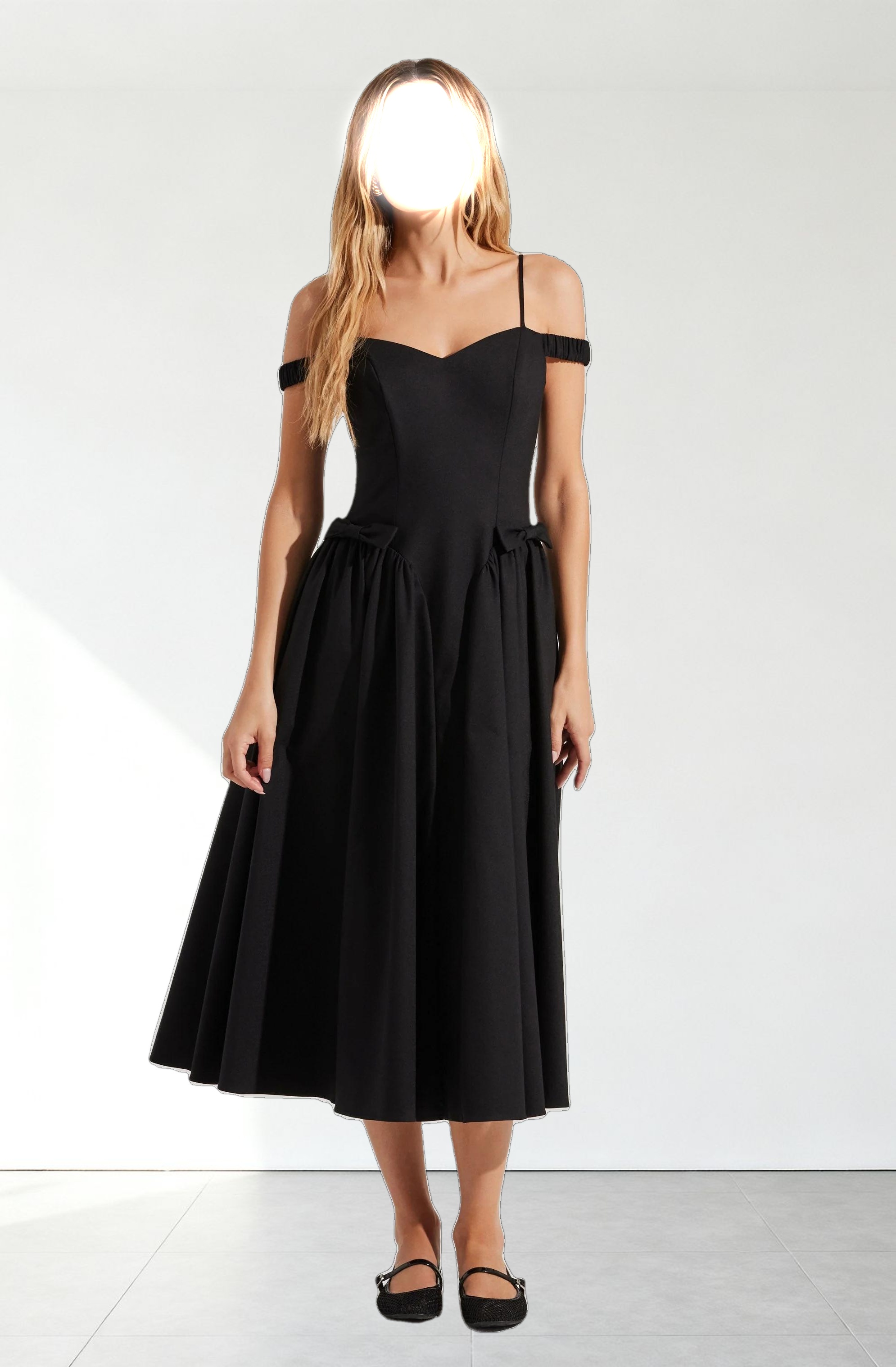 Elvinia Off Shoulder Midi Dress
