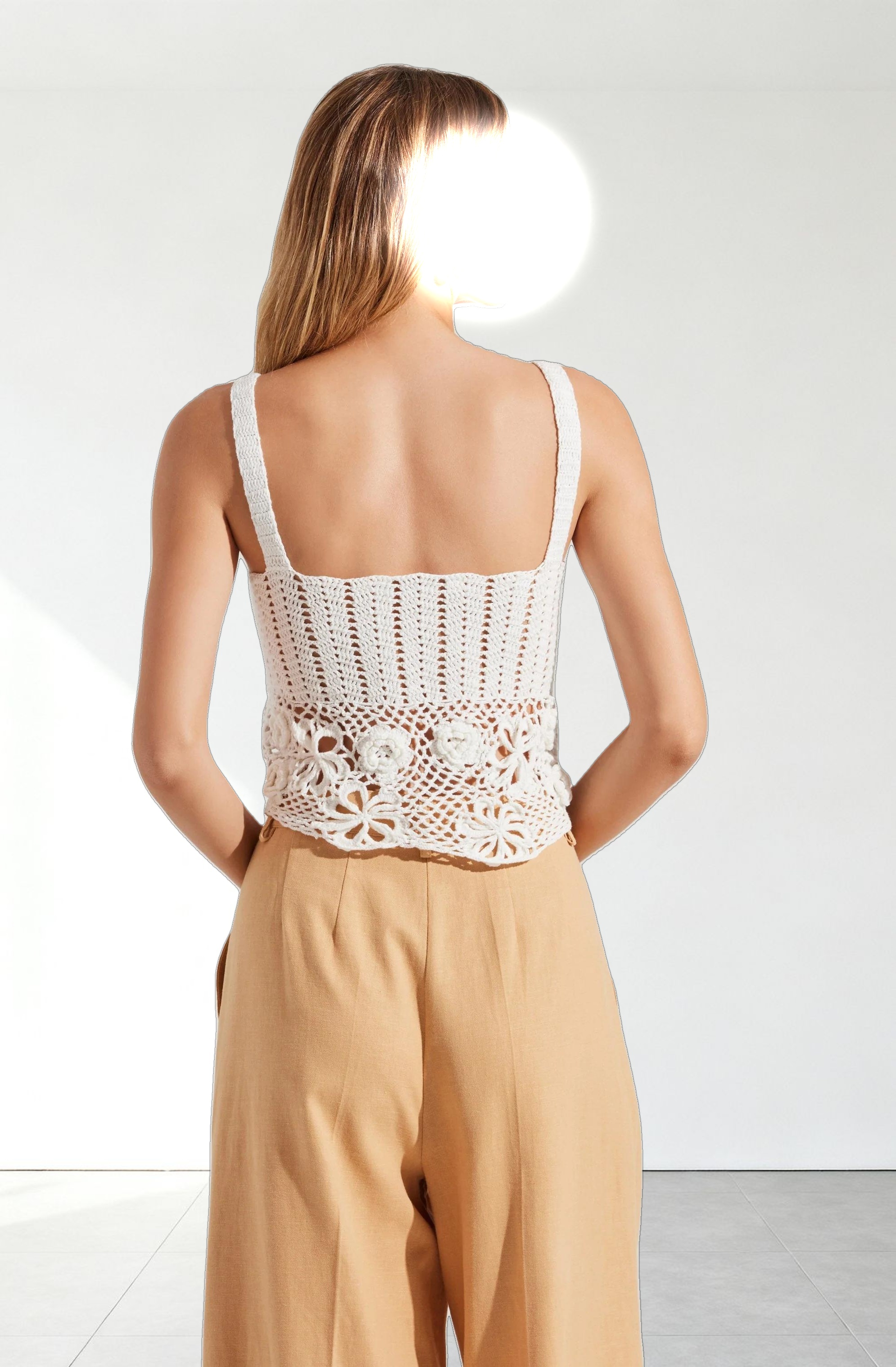 Everly Floral Crochet Sweater Top