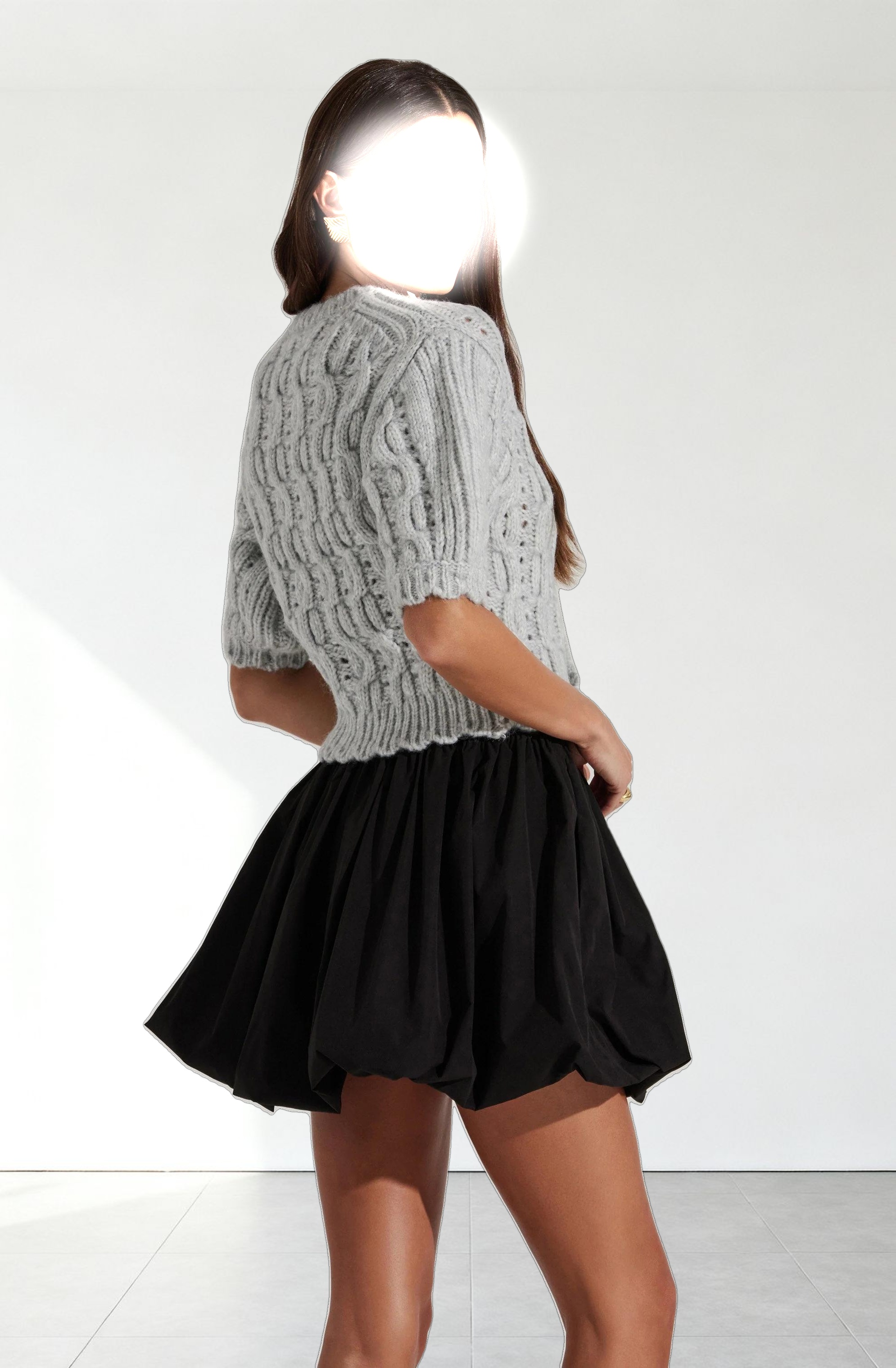 Bow Detail Cable Knit Cardigan