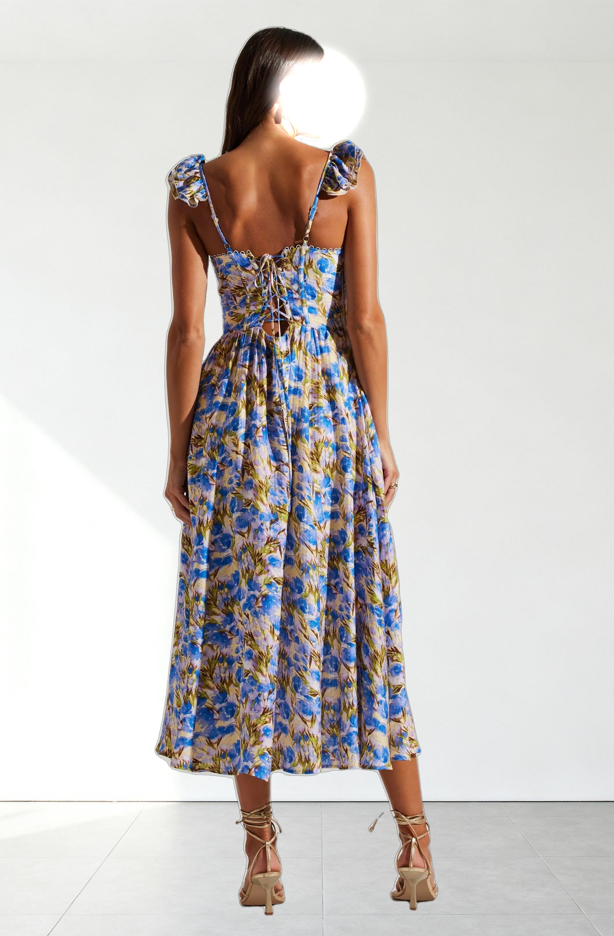 Wedelia Floral Bustier Midi Dress