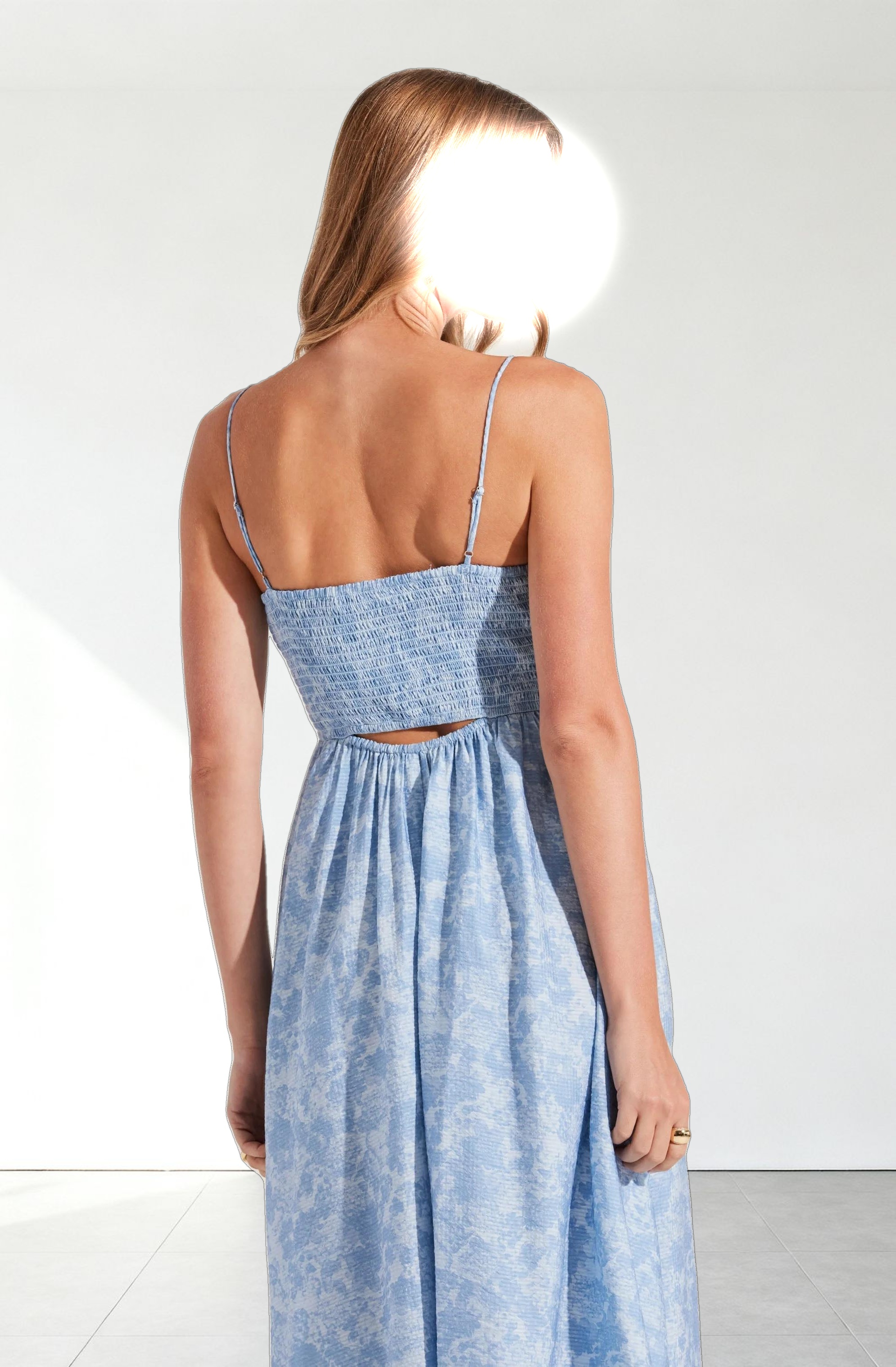 Front Cutout Floral Midi Dress