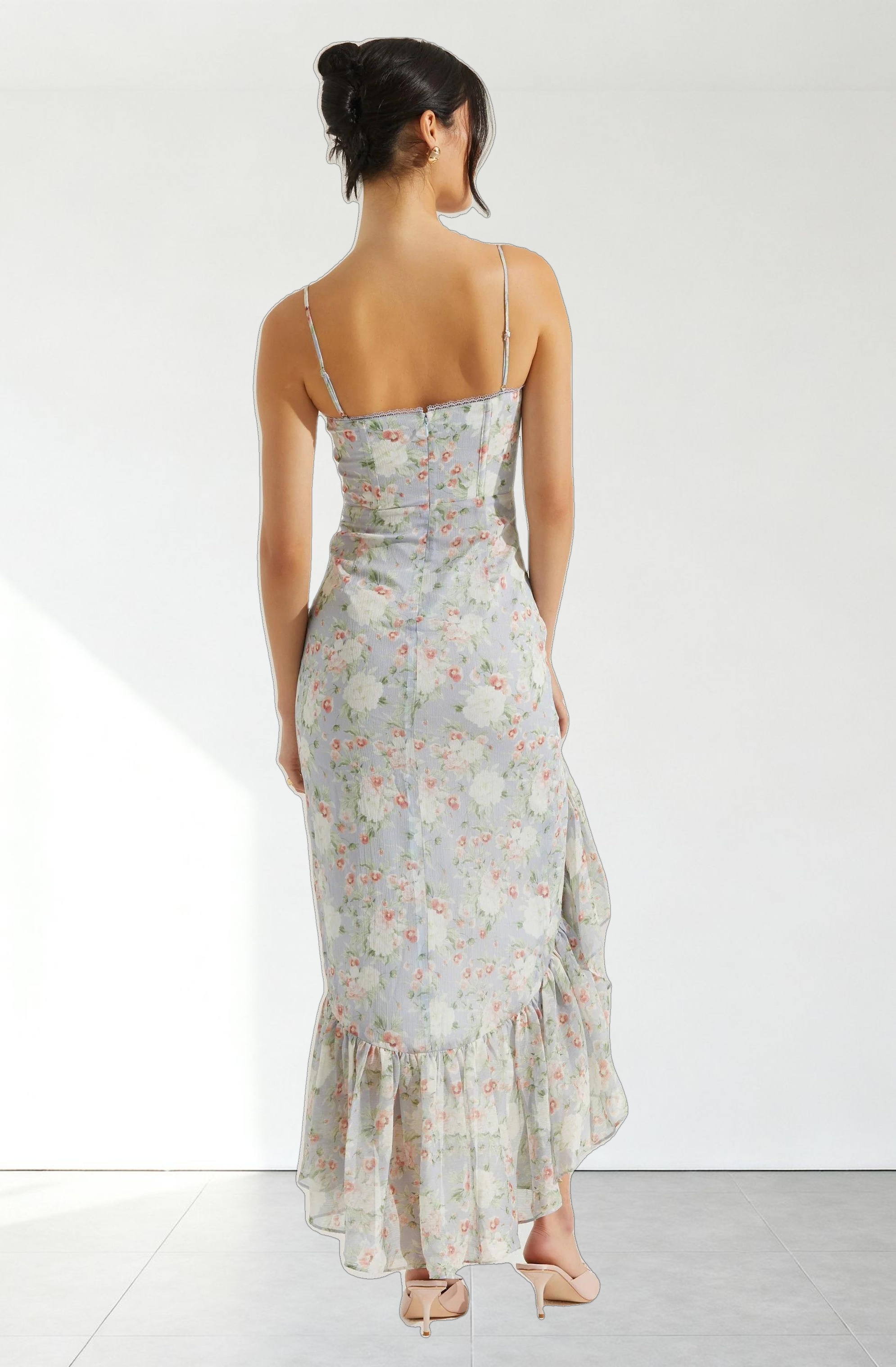 Brisbane Asymmetrical Floral Midi Dress