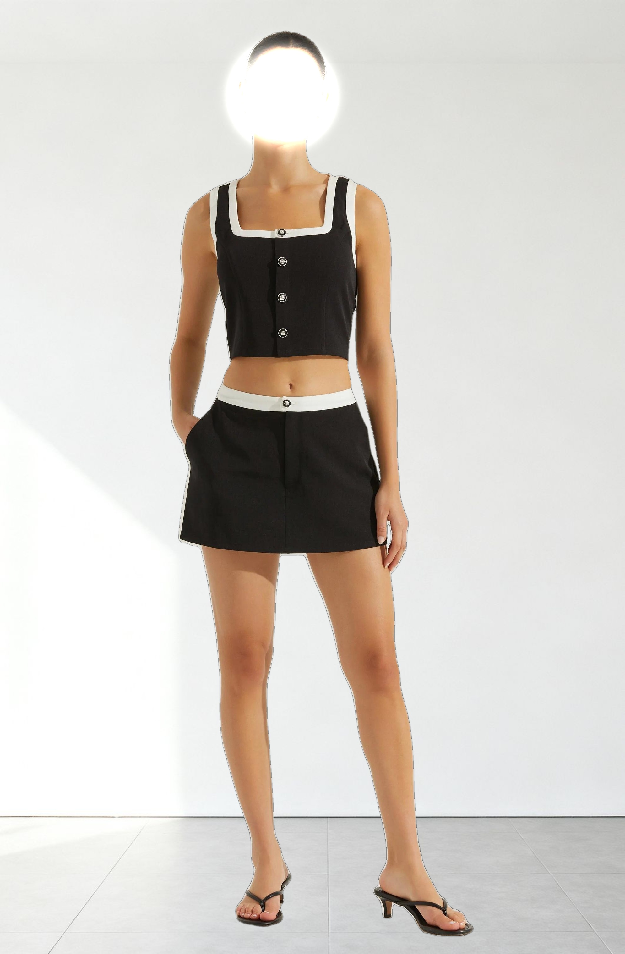Rory Contrast Trim Top