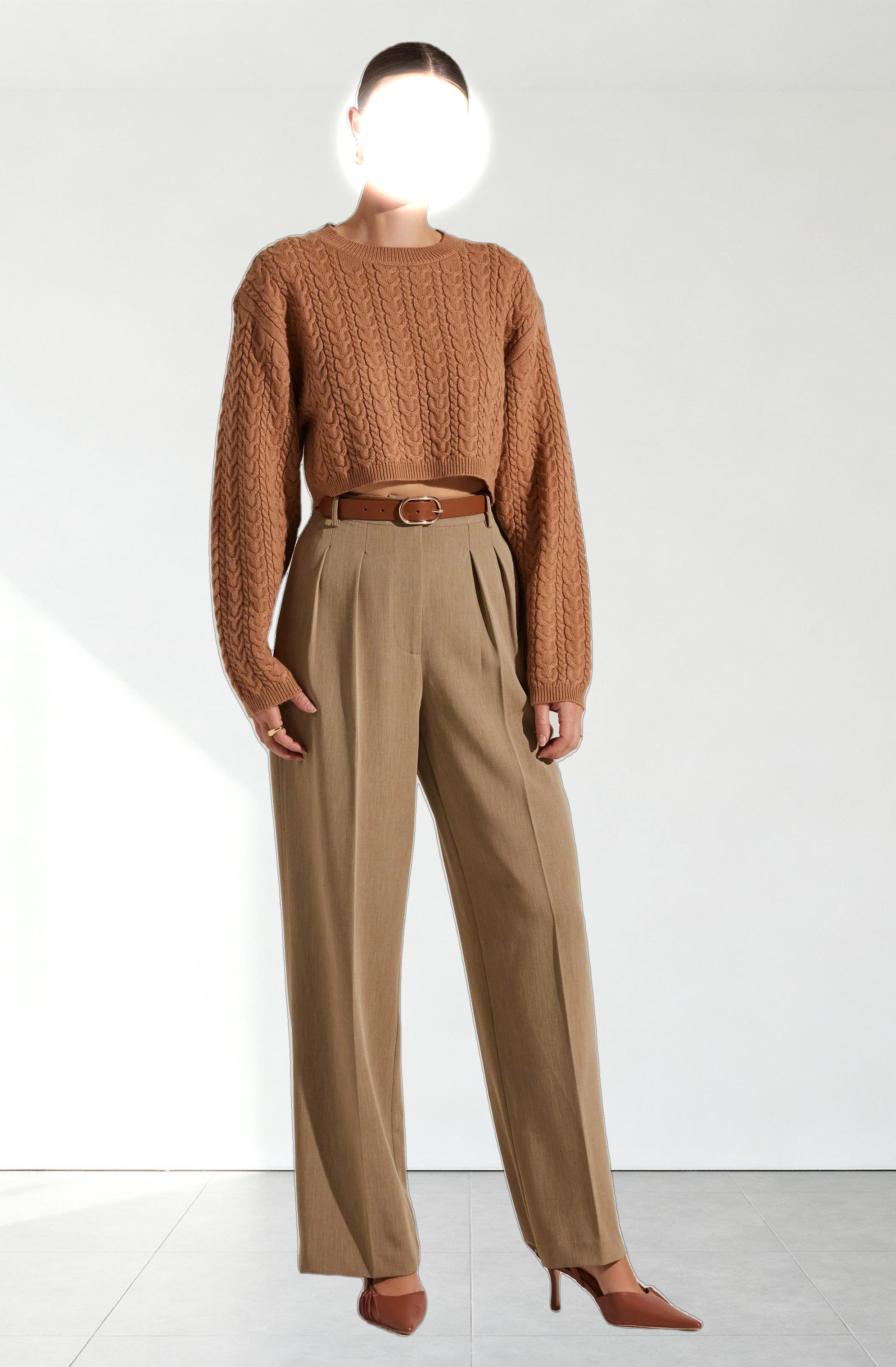 Jorah Cropped Cable Knit Sweater