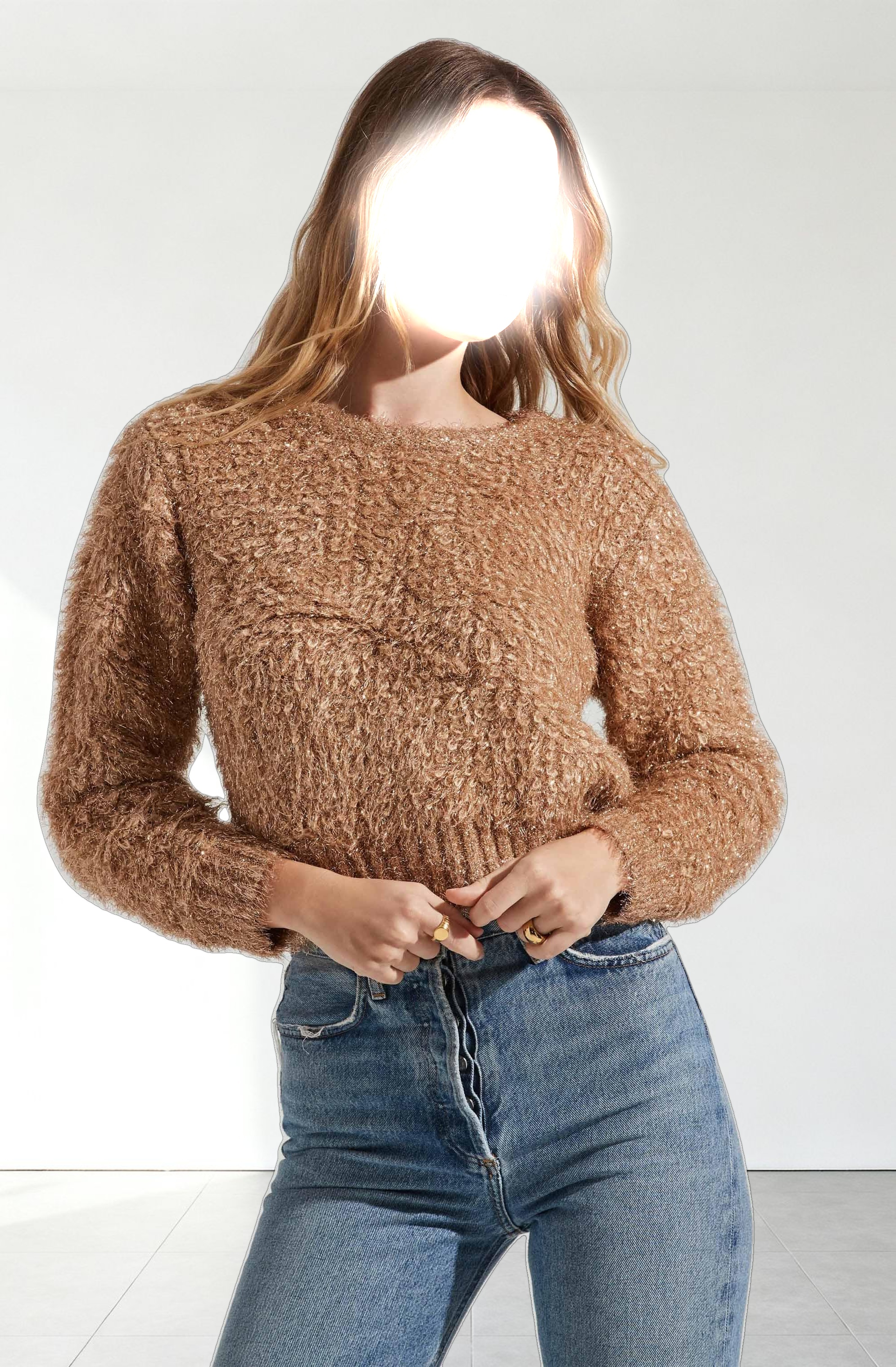 Alma Metallic Knit Sweater