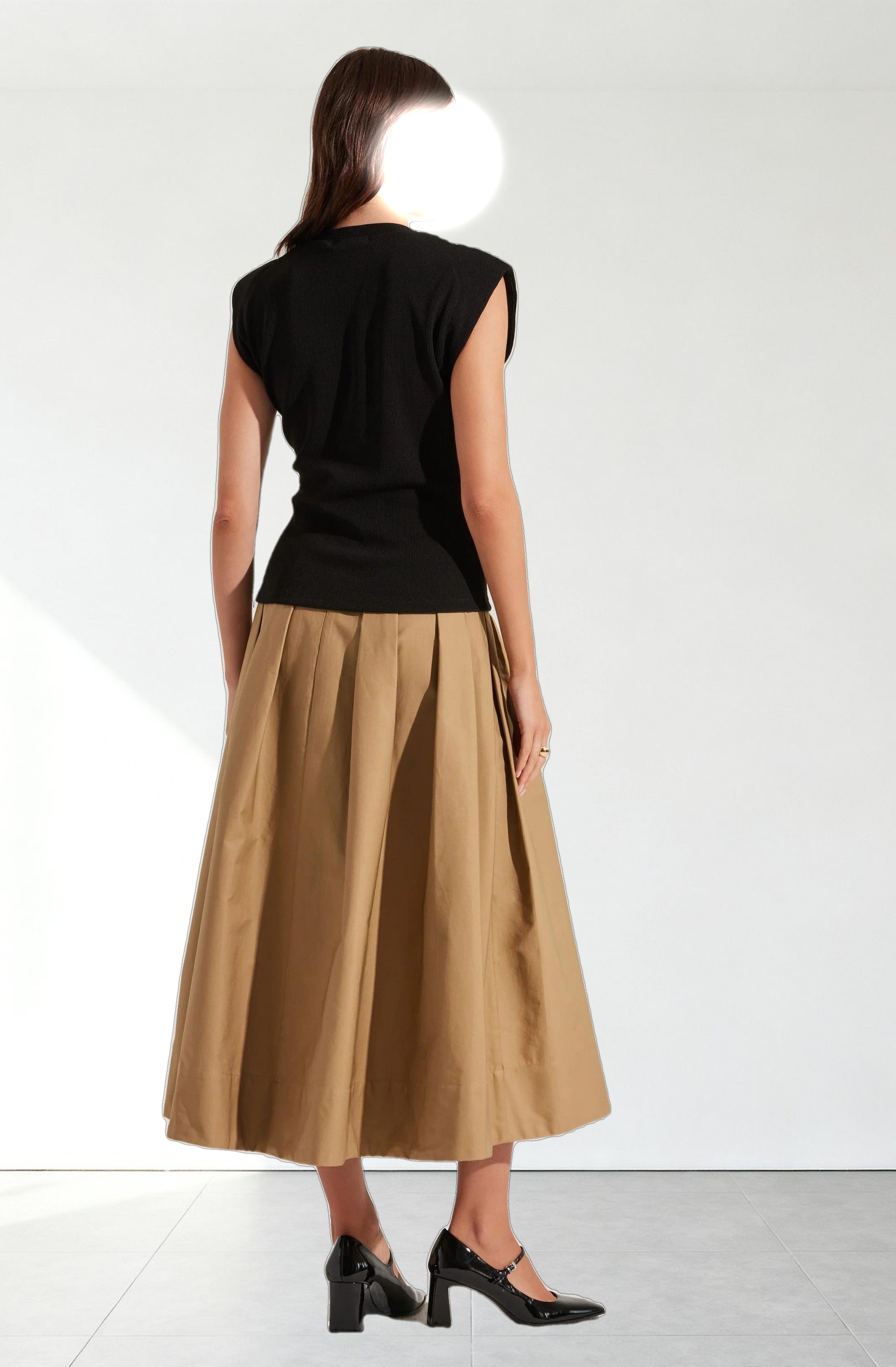 Cinched Waist Ribbed Knit Top