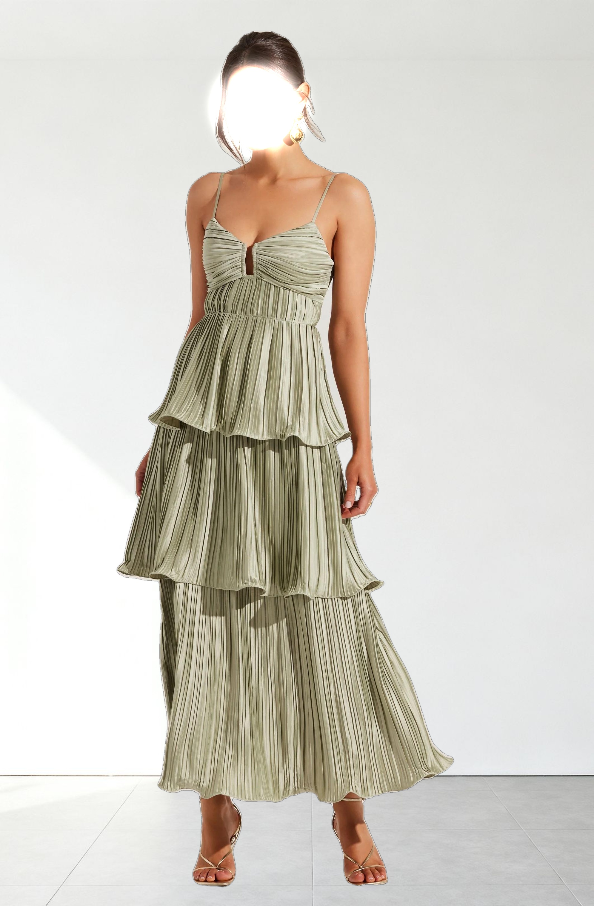 Lupin Pleated Tiered Maxi Dress