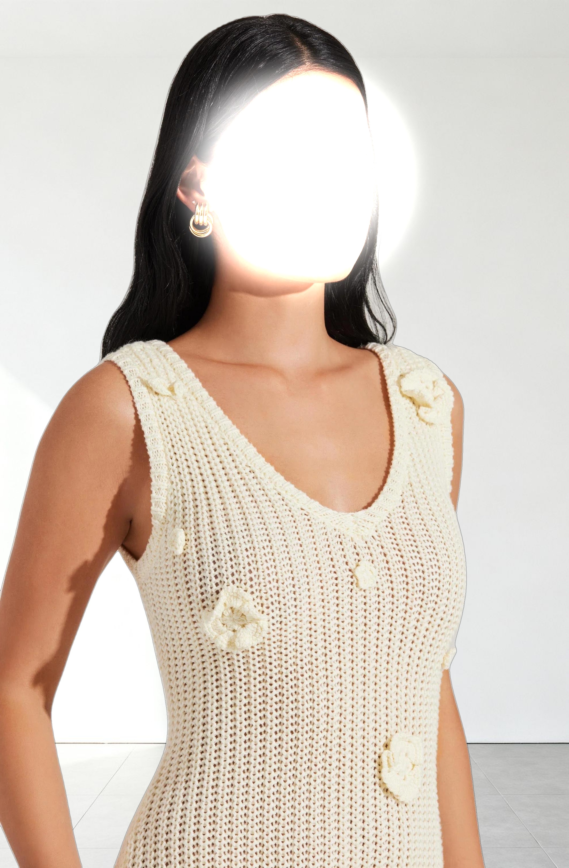 Ainhoa 3D Floral Sweater Dress