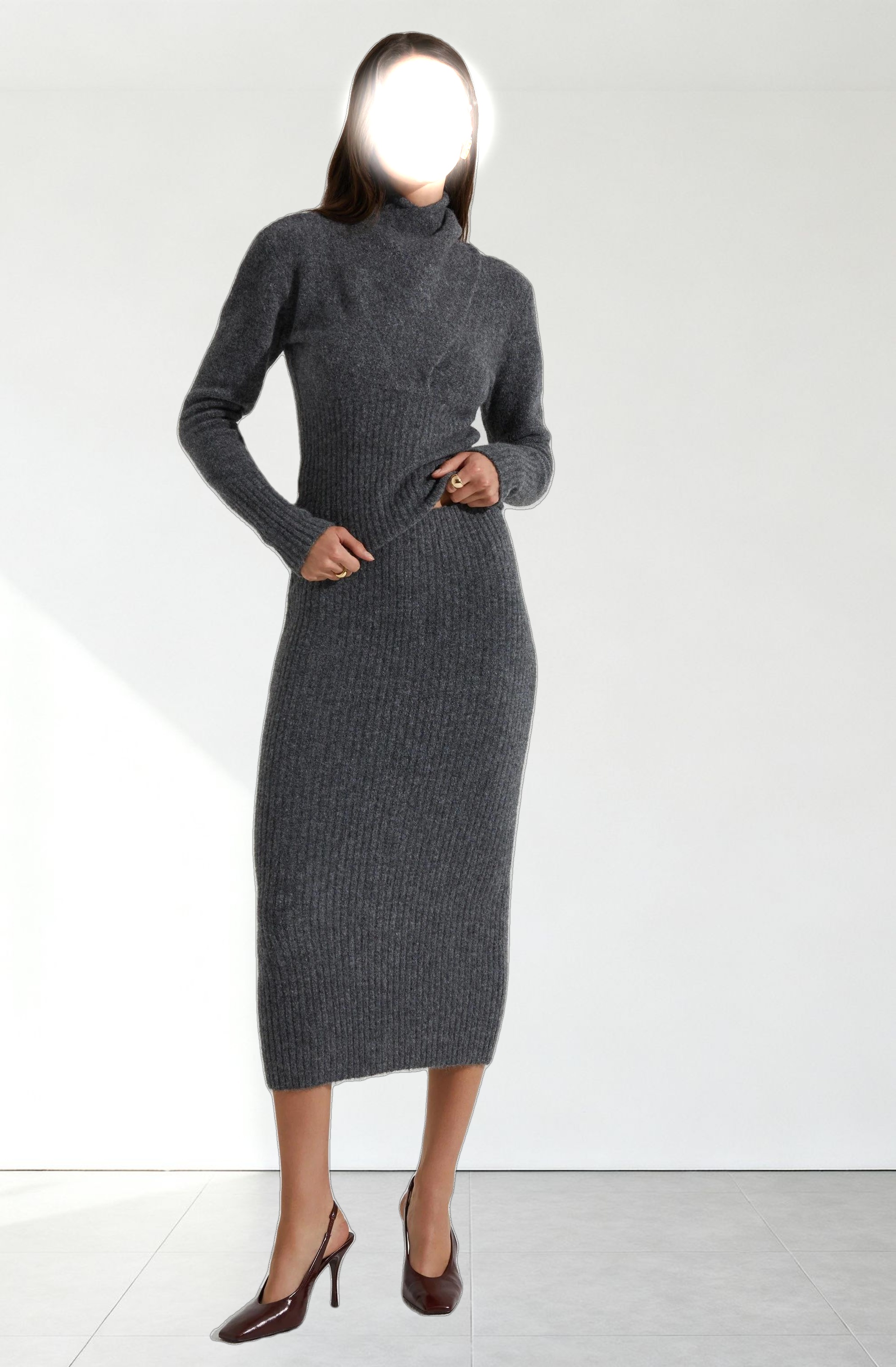 Neve Ribbed Sweater Midi Skirt