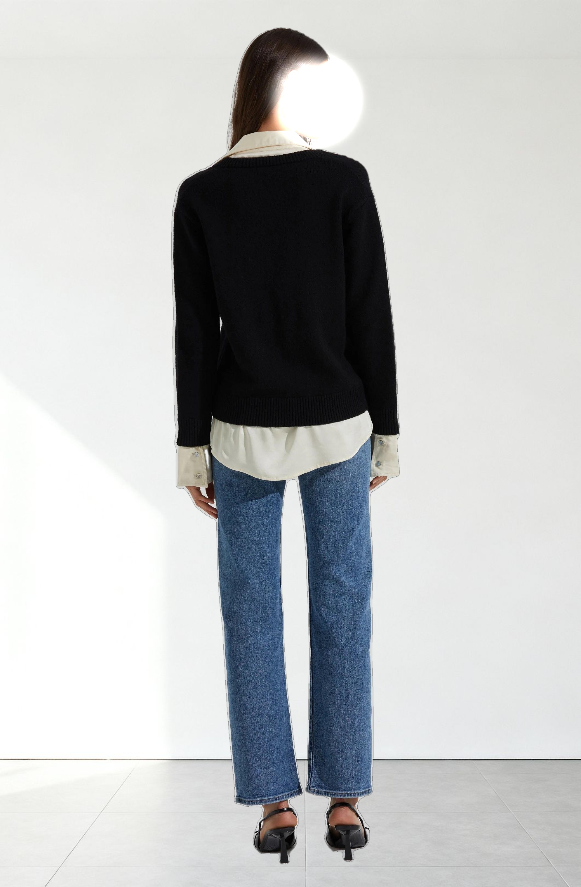 Jianna Mixed Media Layered Sweater