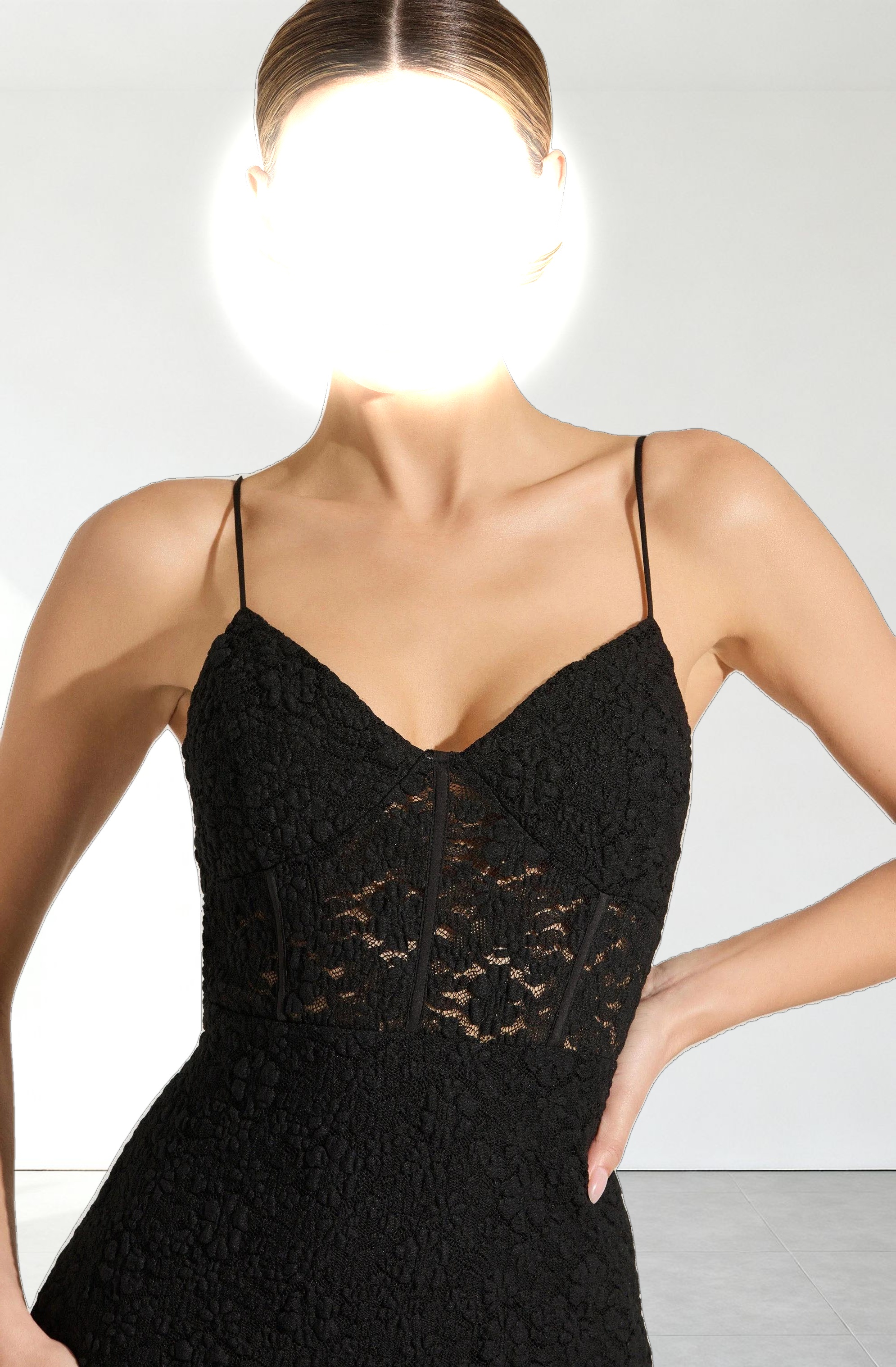 Floral Lace Knit Midi Dress