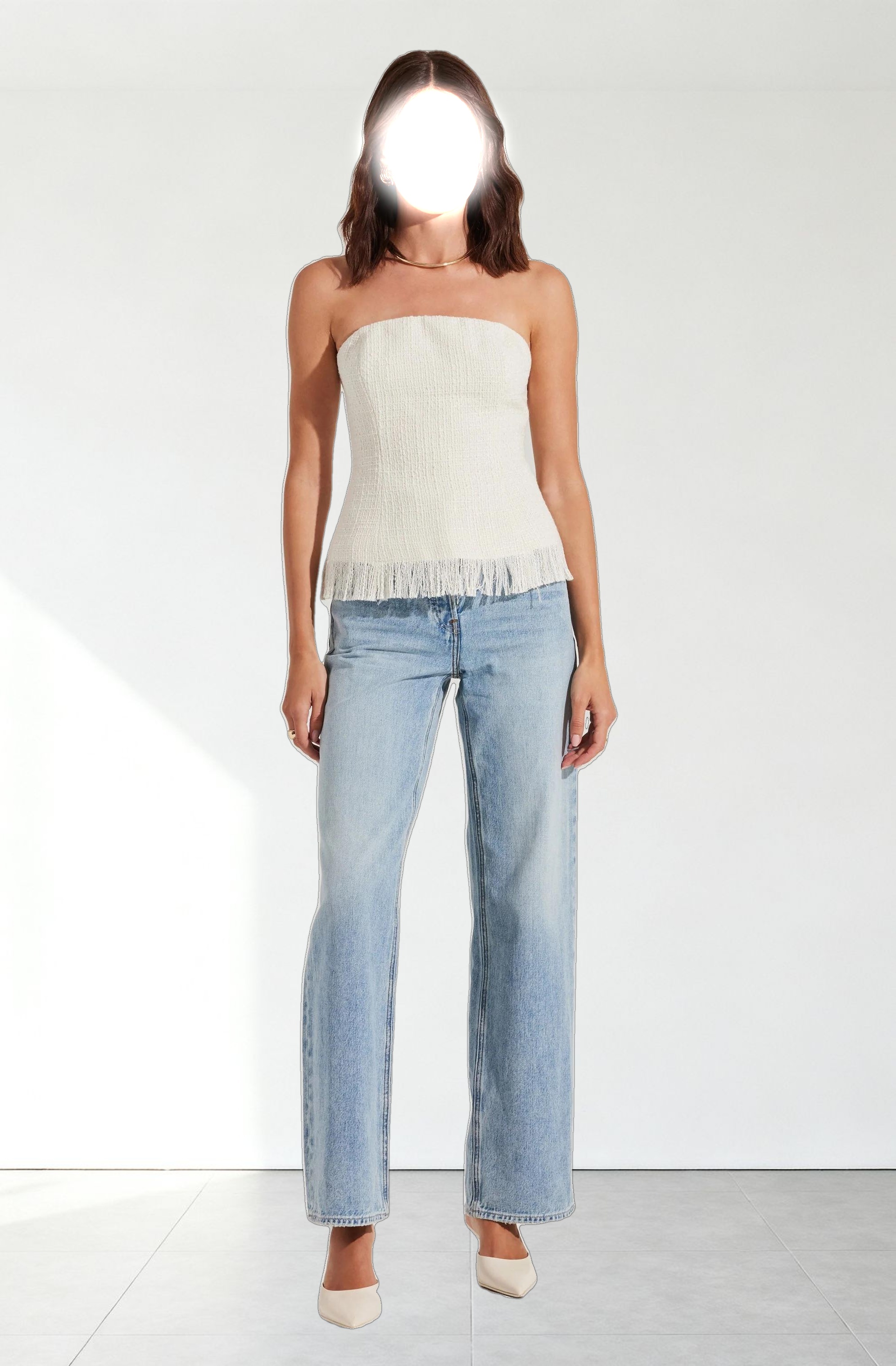 Lorene Tweed Strapless Top