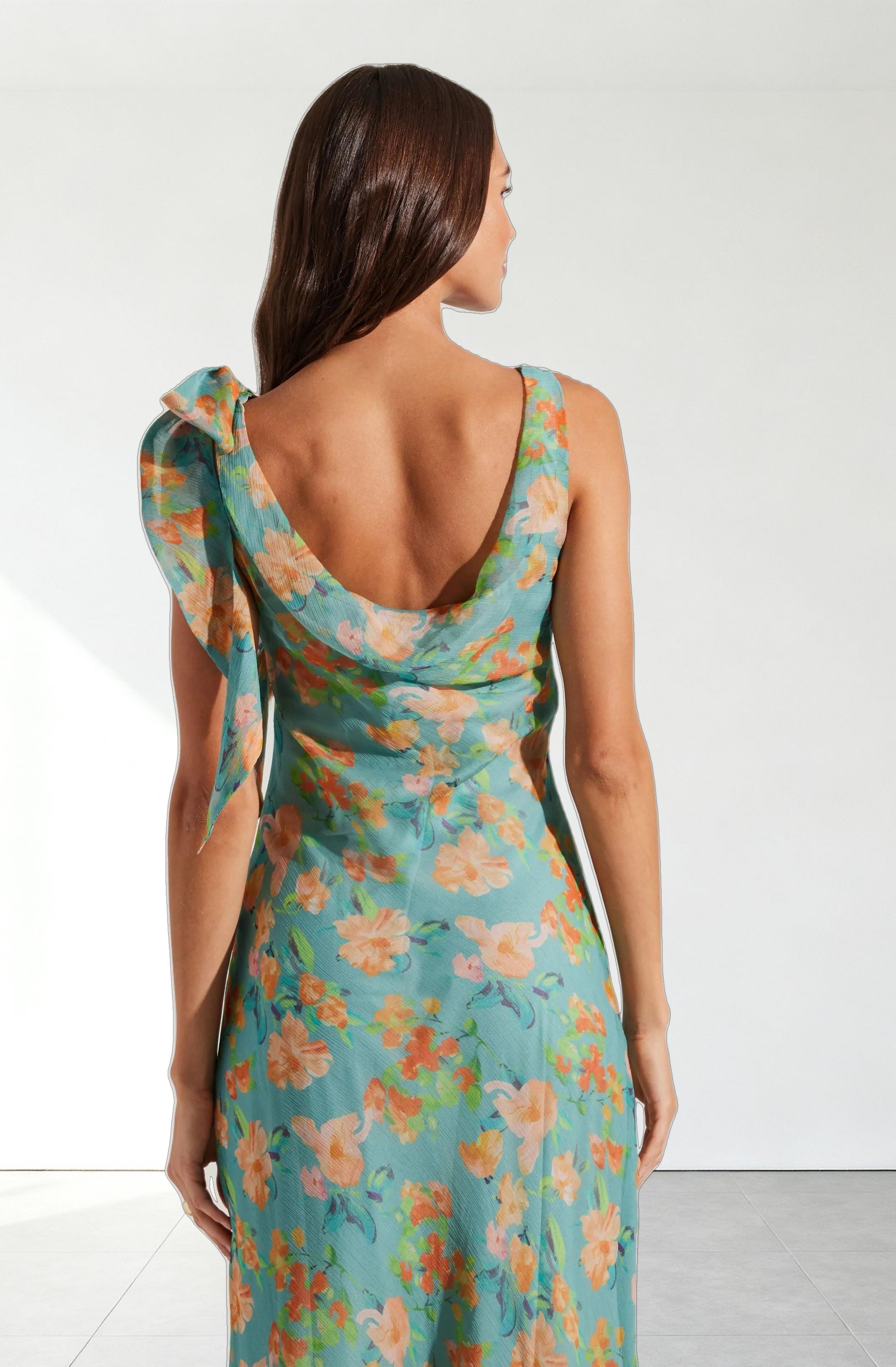 Isabelle Ruffled Cowl Neck Dress