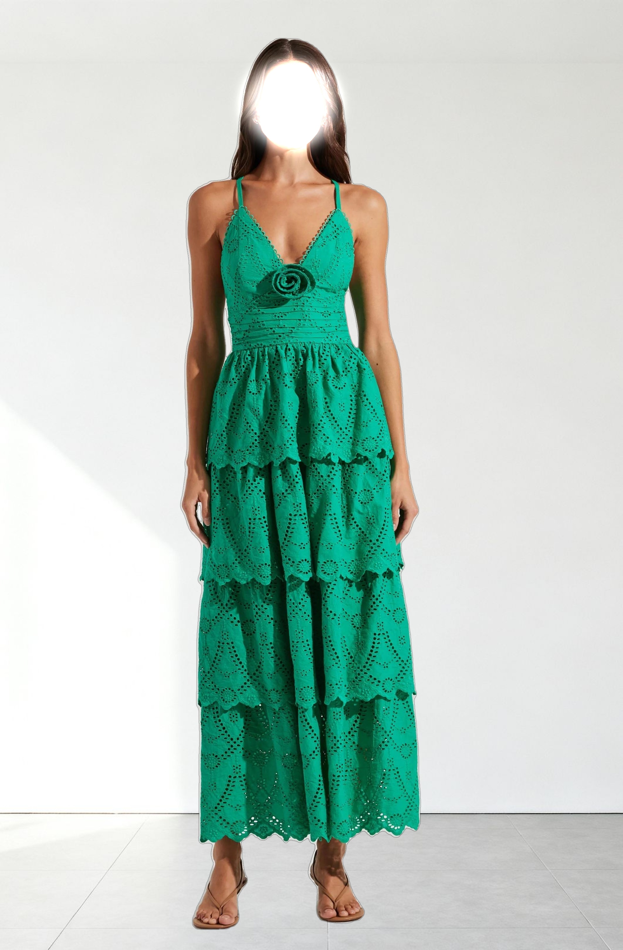 Faeryn Eyelet Tiered Maxi Dress
