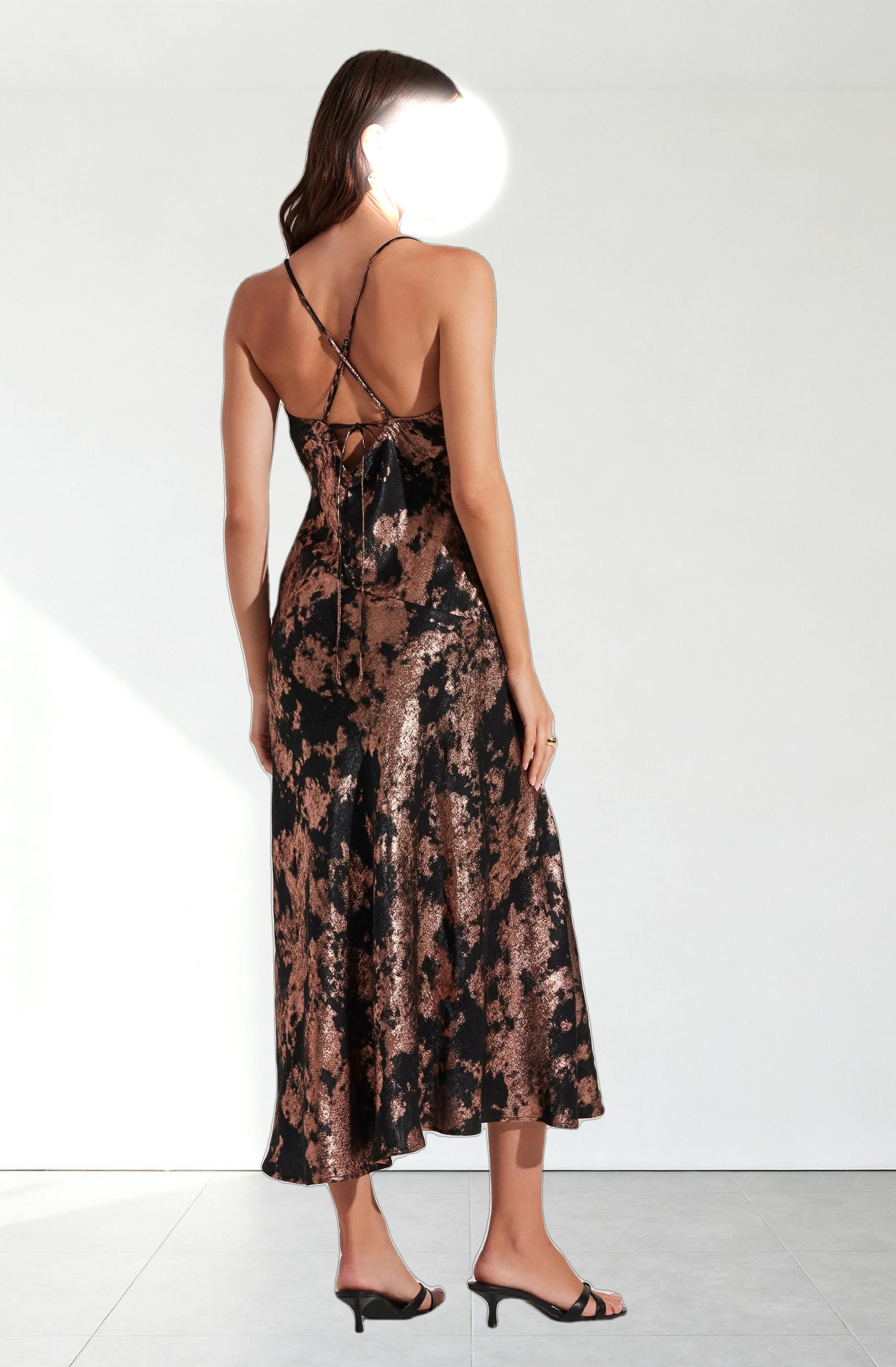 Gaia Metallic Midi Dress