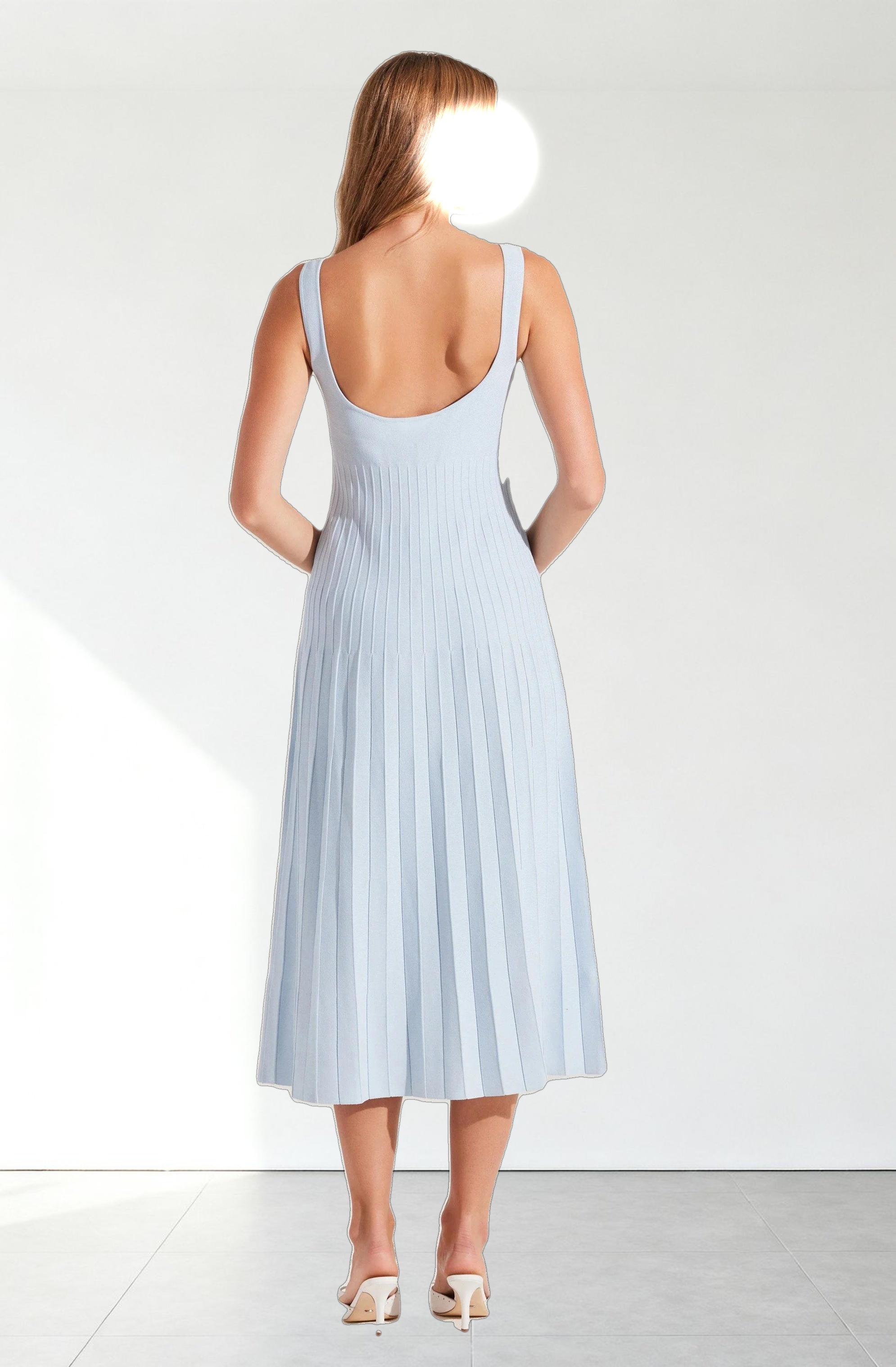 Aylin Pleated Midi Sweater Dress