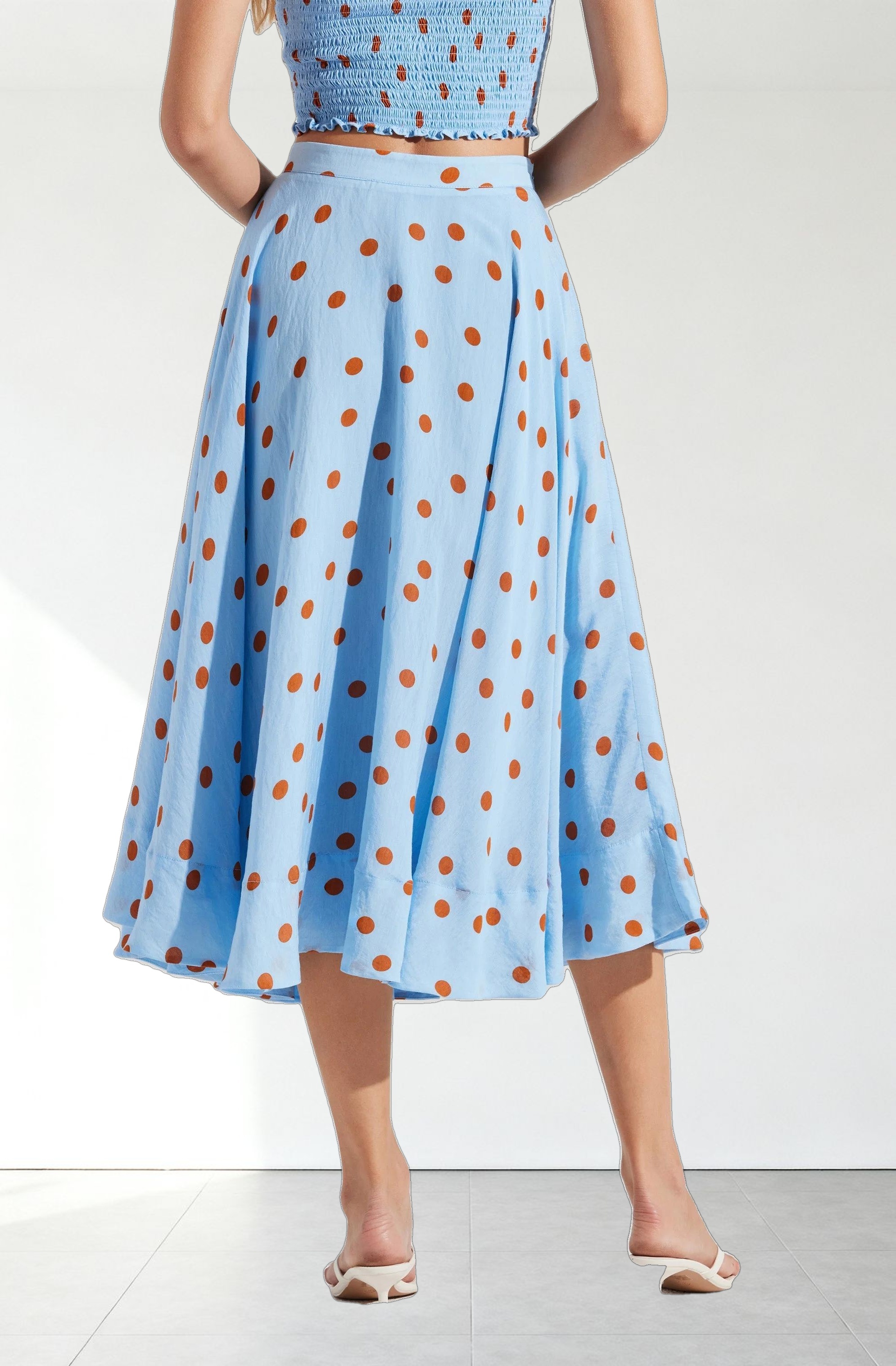 Janie Polka Dot Midi Skirt