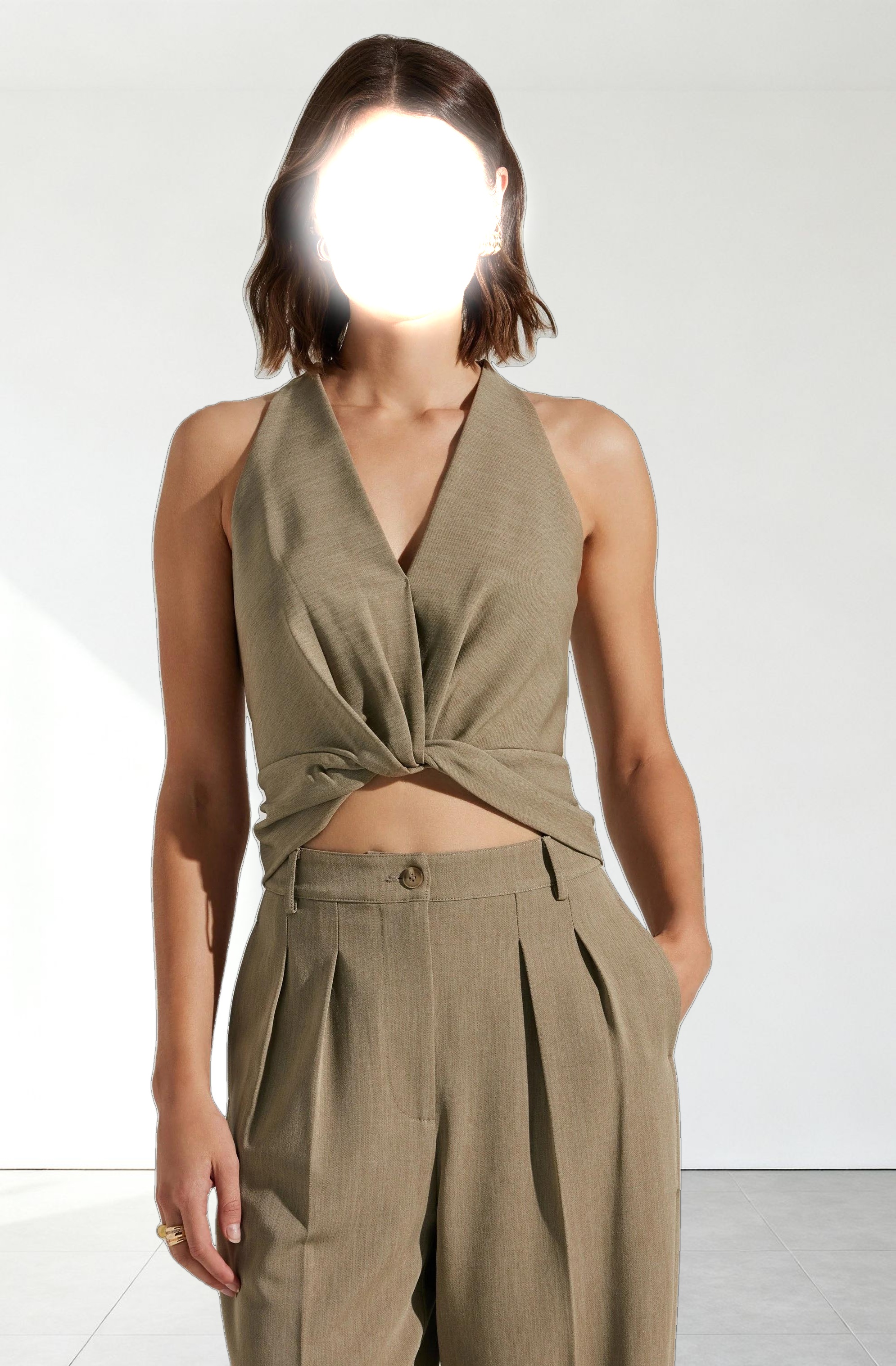 Faria Twist Front Crop Top