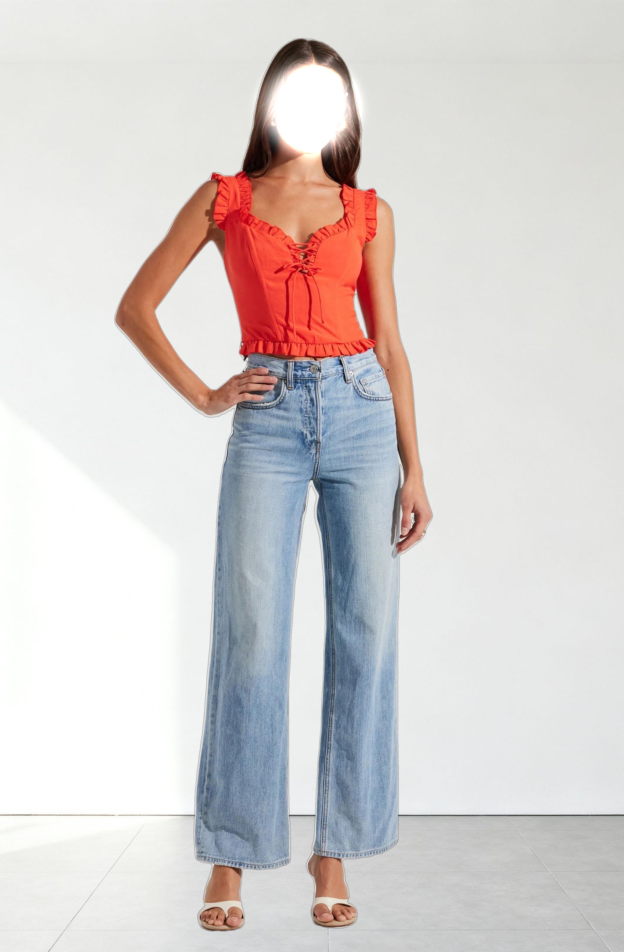 Raelyn Ruffle Trim Corset Top