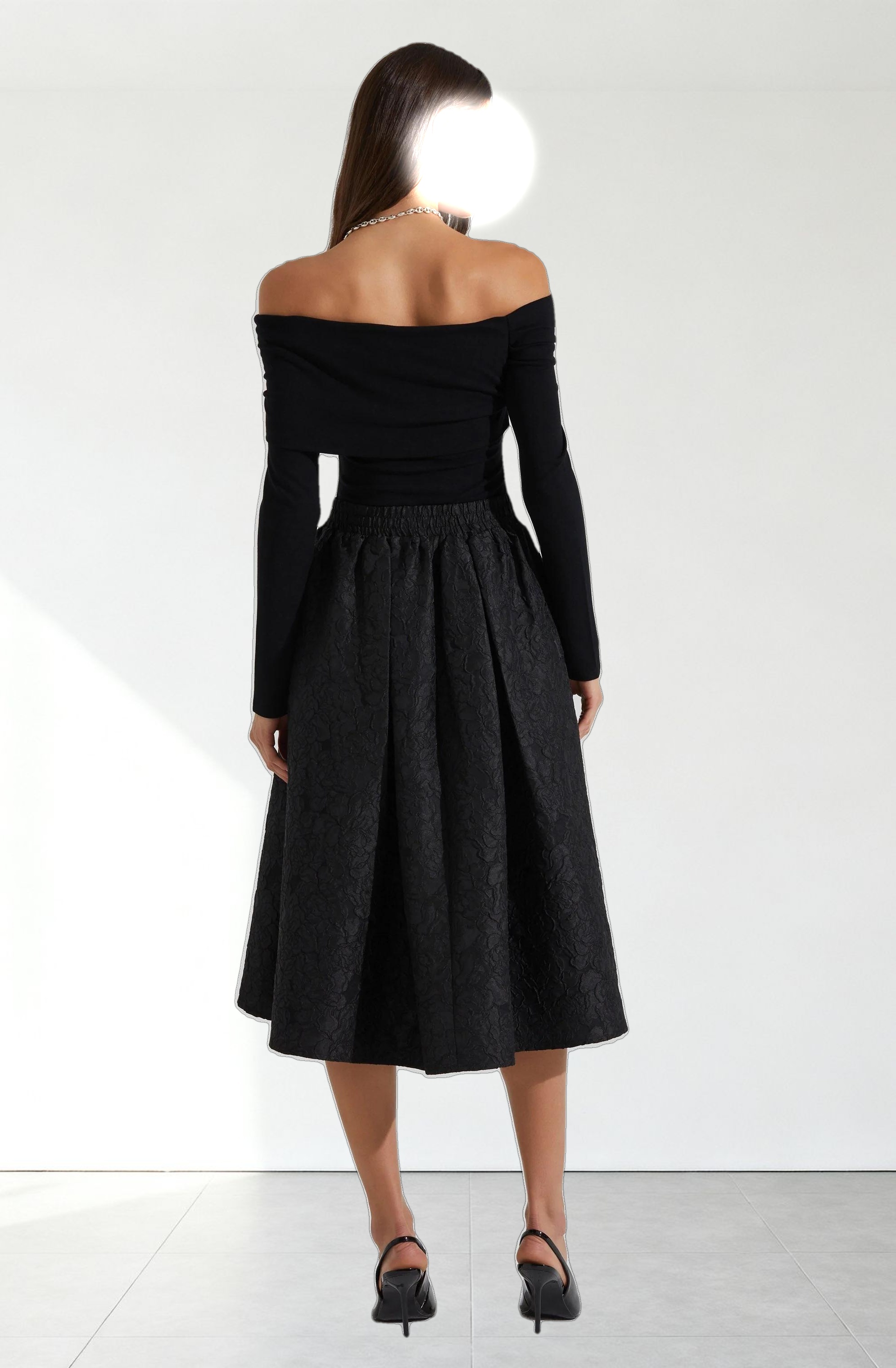 Andolina Jacquard Midi Skirt