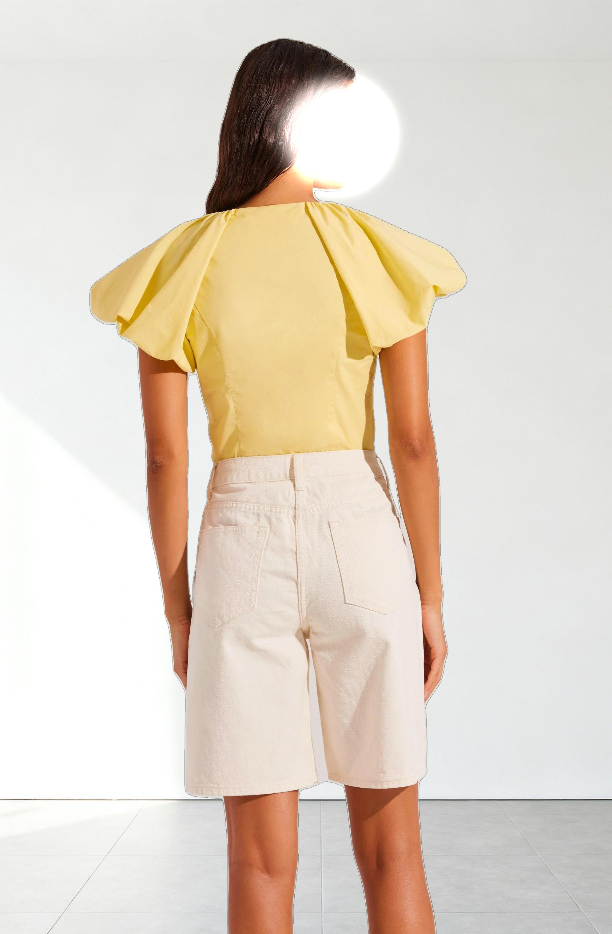 Aine Poplin Puff Sleeve Top