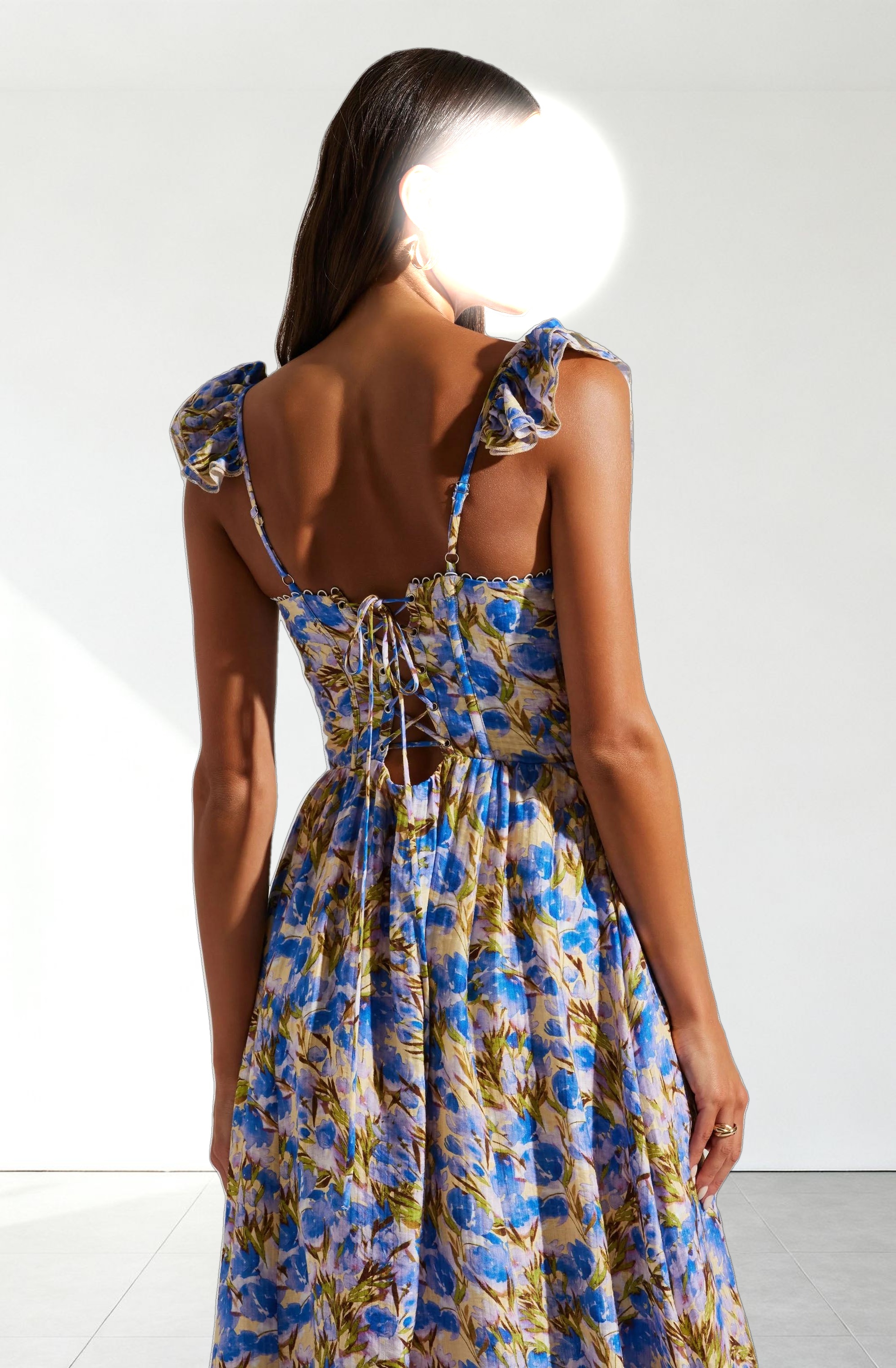 Wedelia Floral Bustier Midi Dress