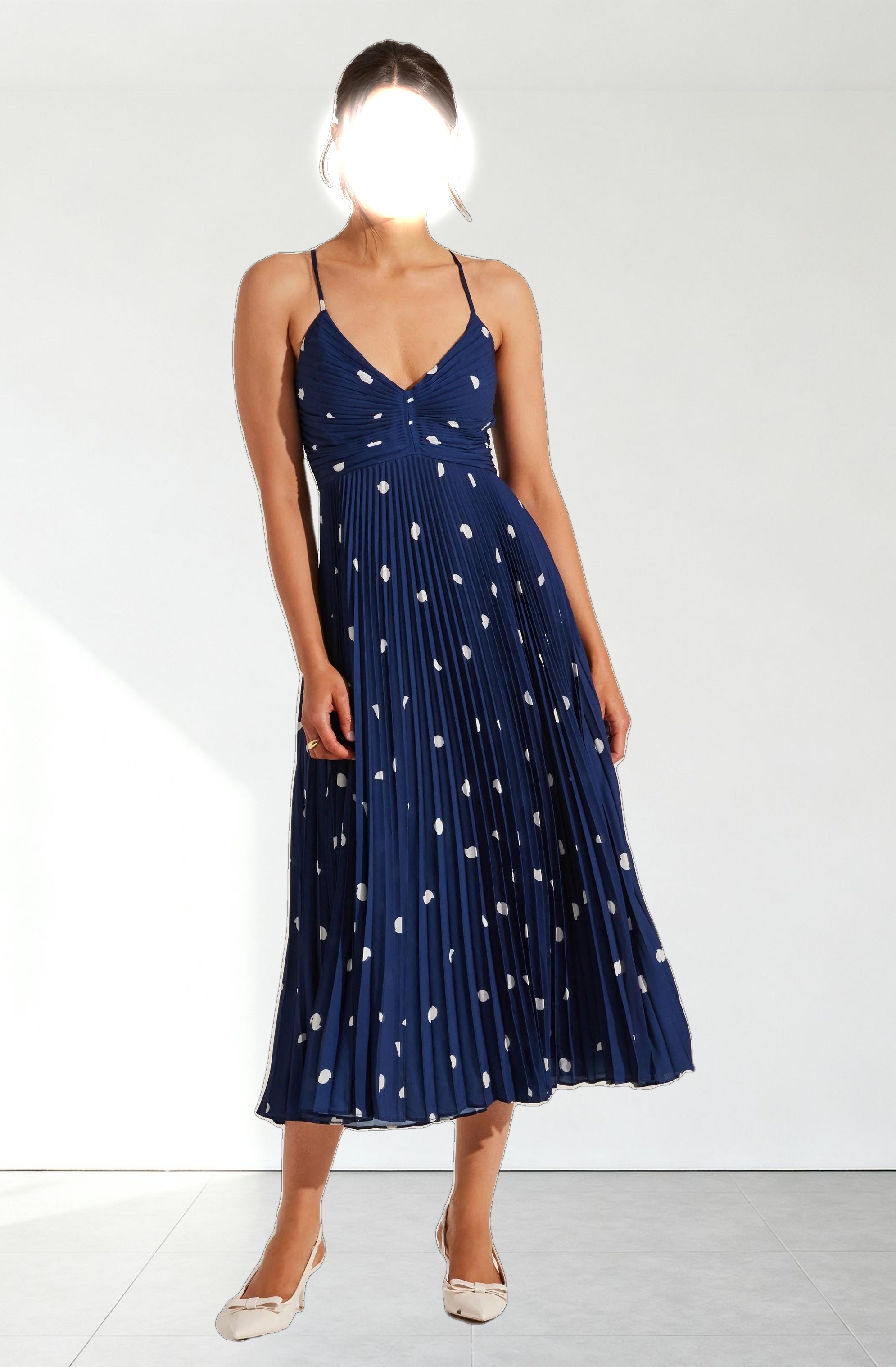 Blythe Floral Plisse Midi Dress