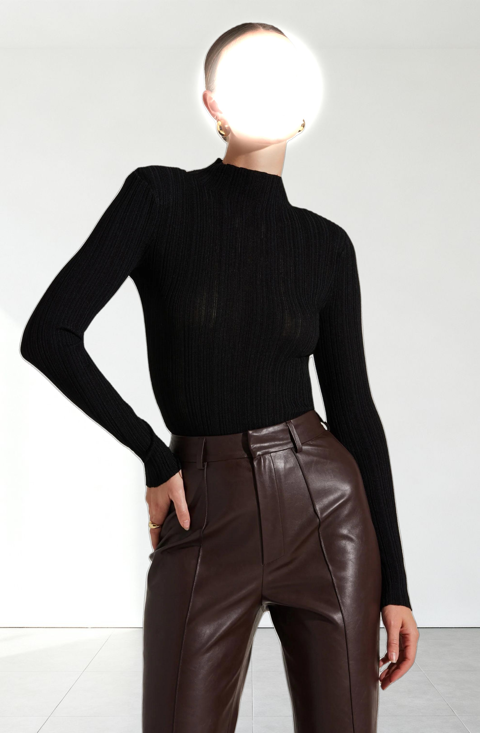 Roslin Ribbed Mock Neck Sweater