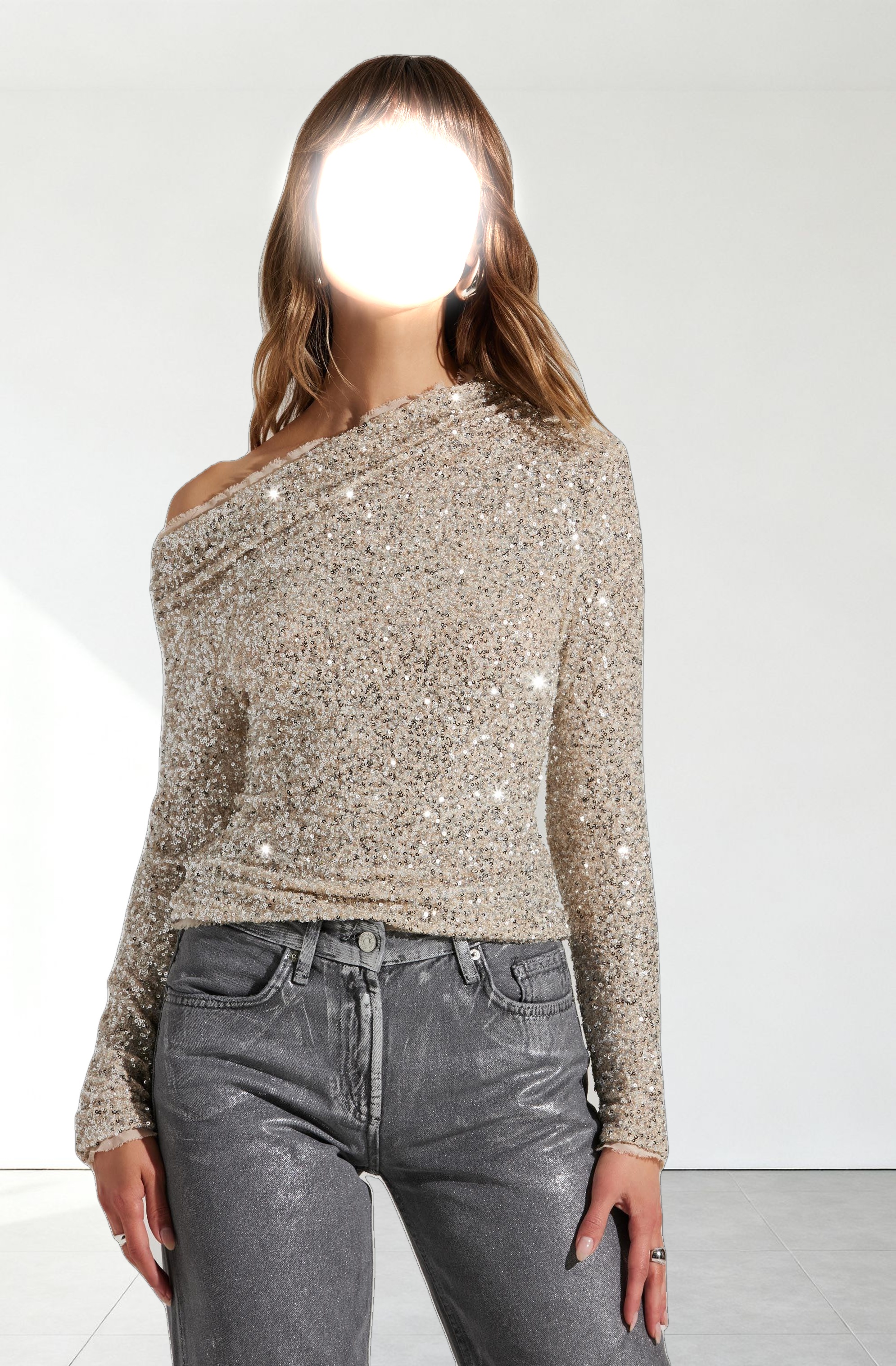 Icyln Sequin Off Shoulder Top
