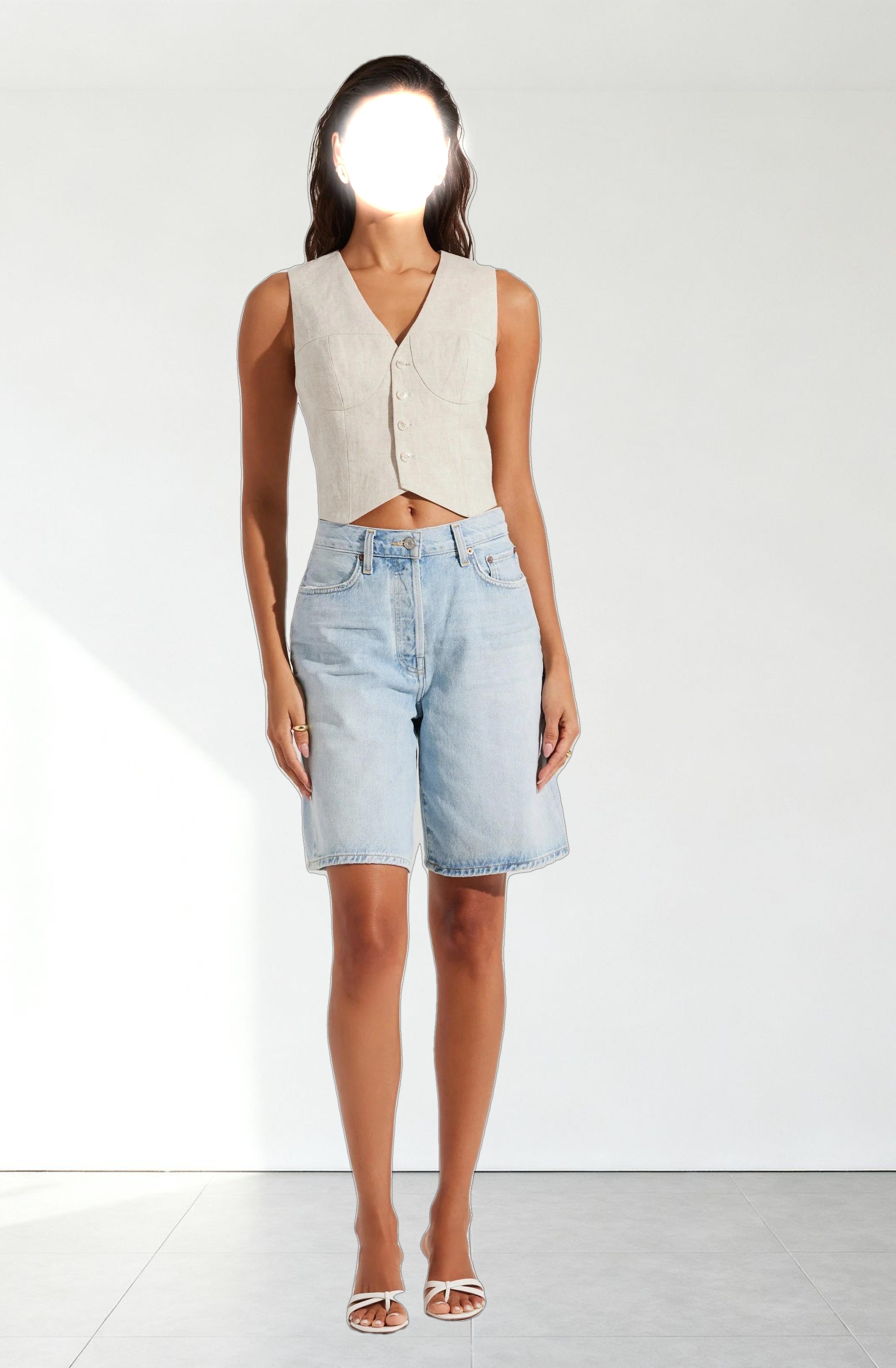 Ossa Linen Cropped Vest