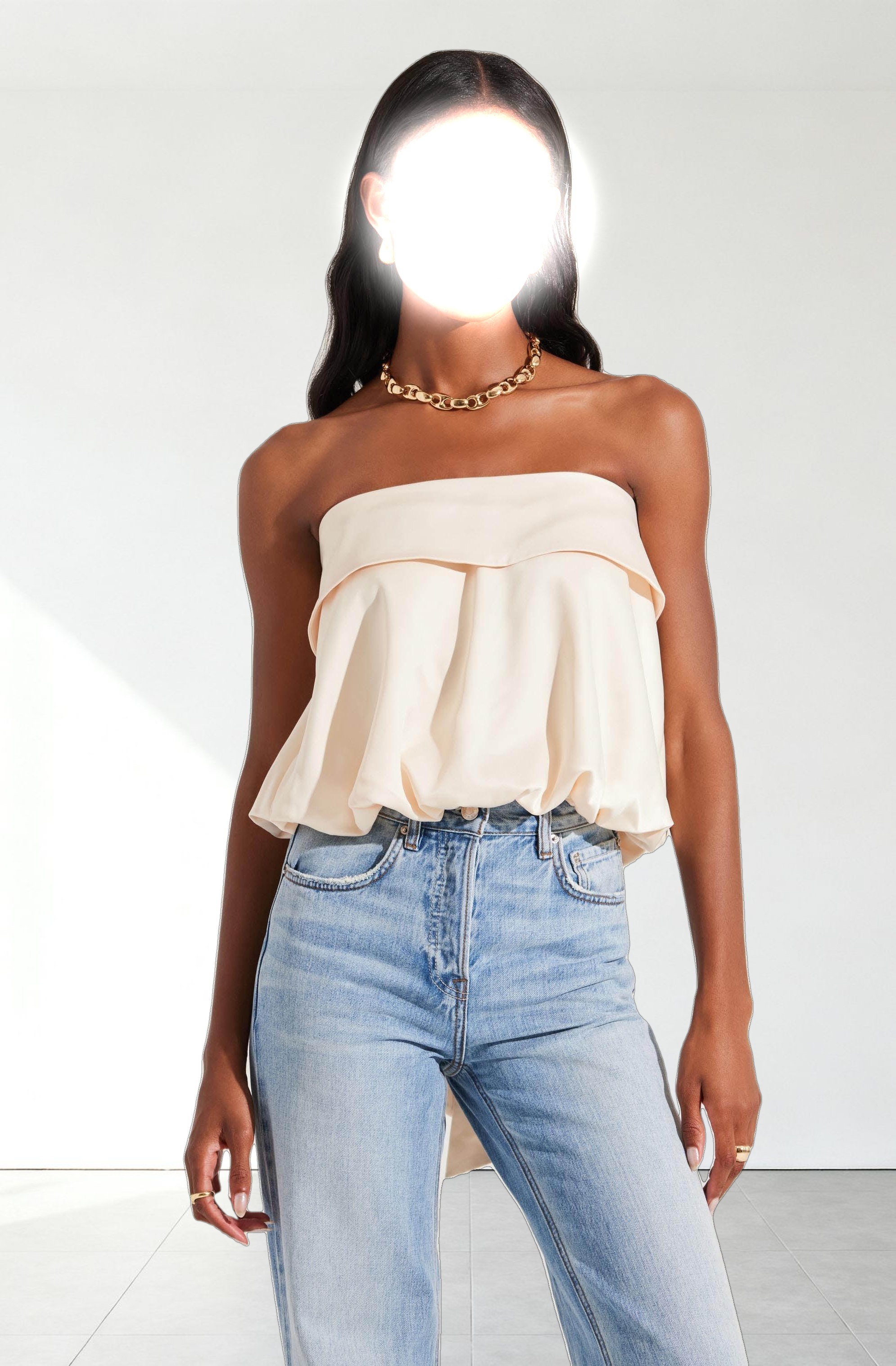 Khloe Strapless Bow Back Top