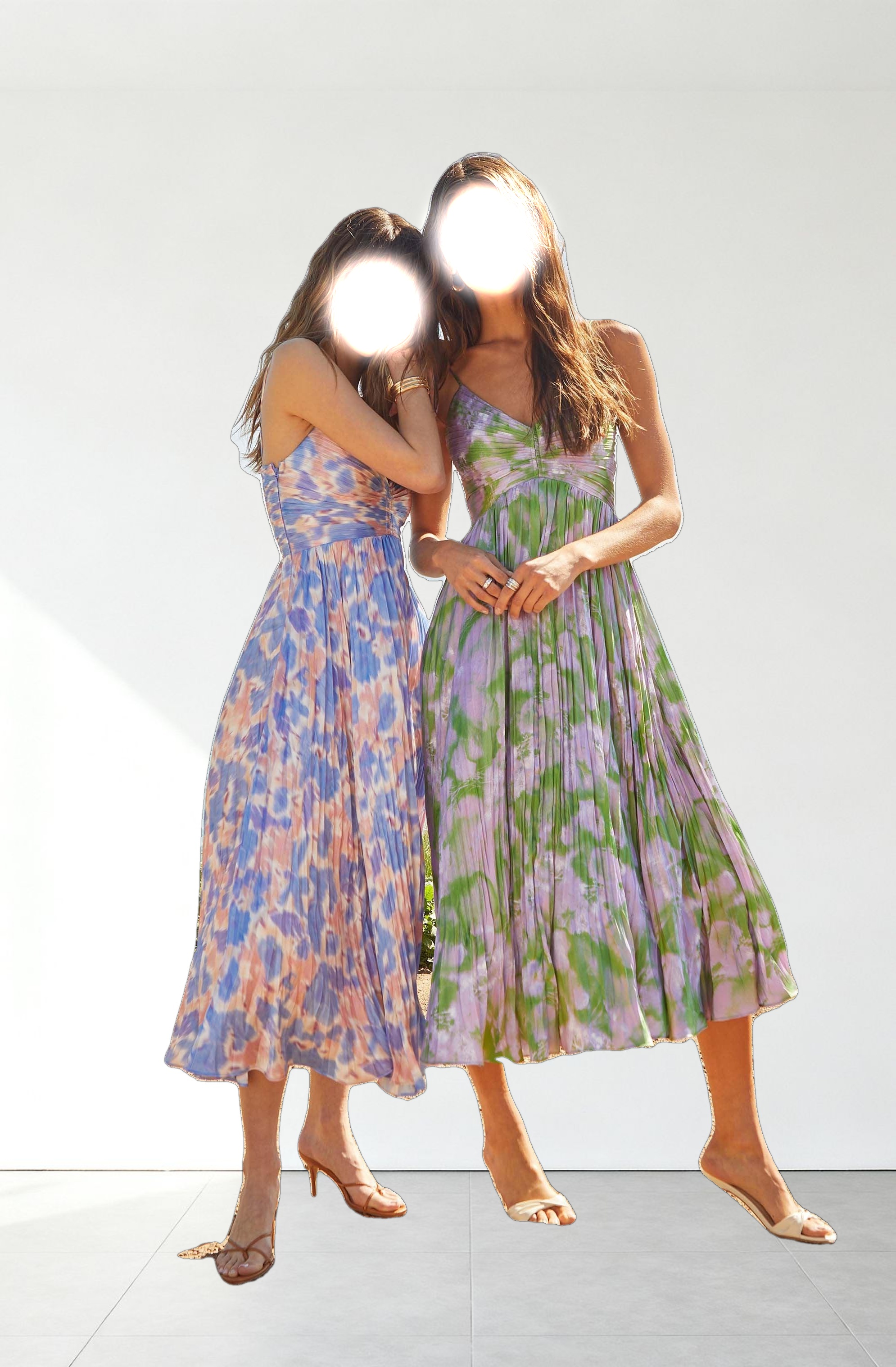 Maeve Printed Pleated Midi Dress