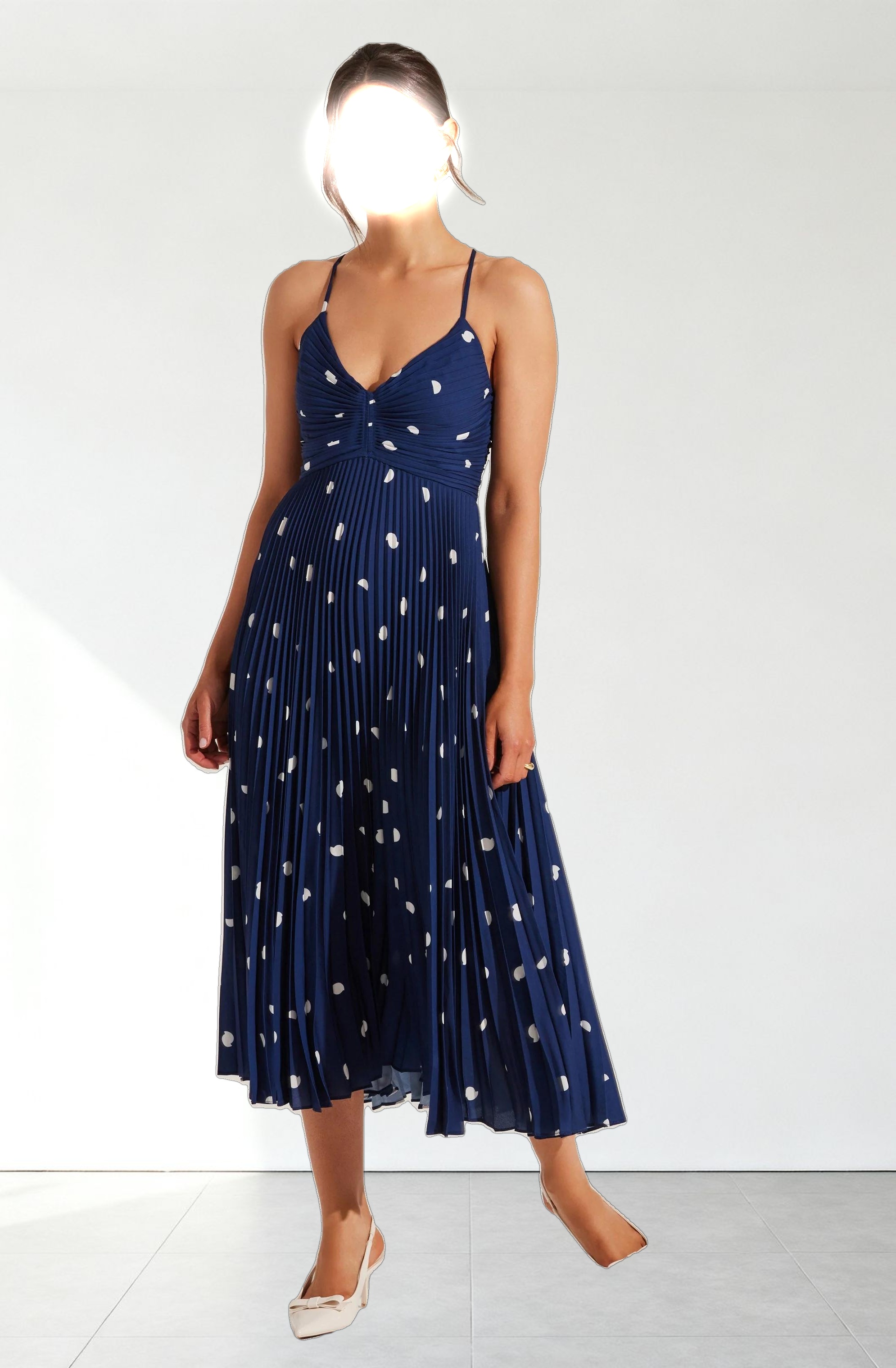 Blythe Floral Plisse Midi Dress