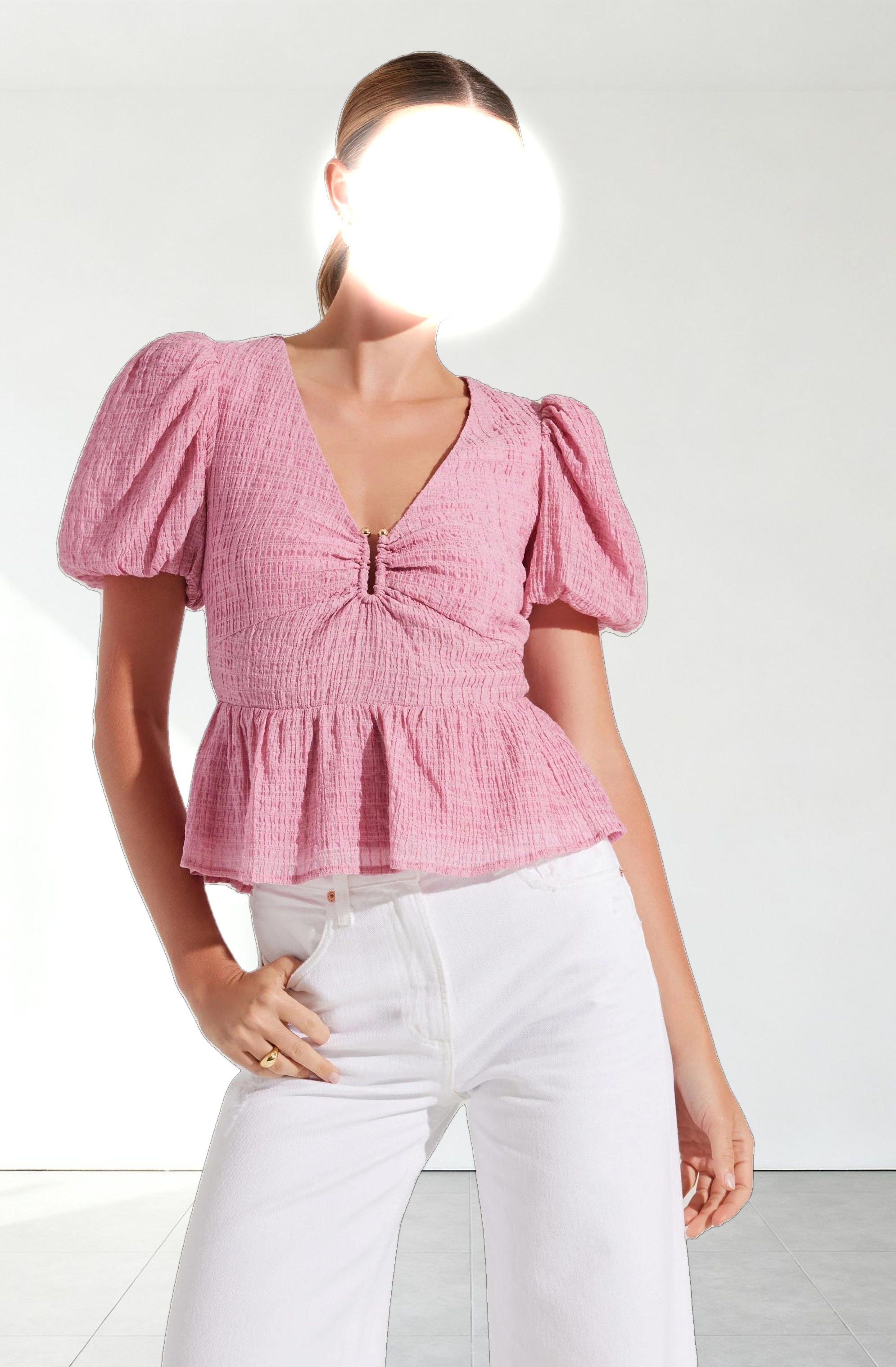 Mylah Puff Sleeve Peplum Top